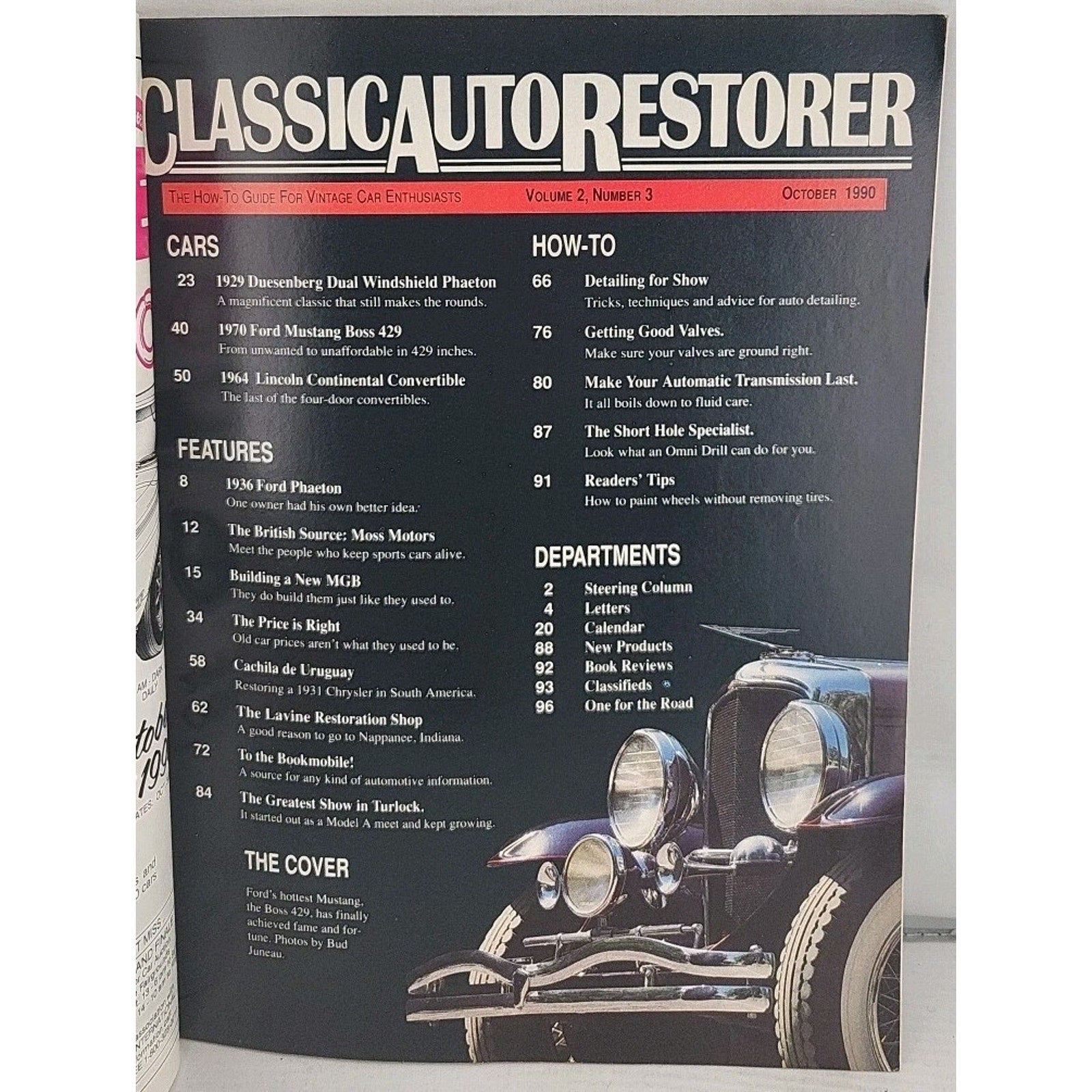 Classic Auto Restorer Magazine - October 1990 - Volume 2 Number 3