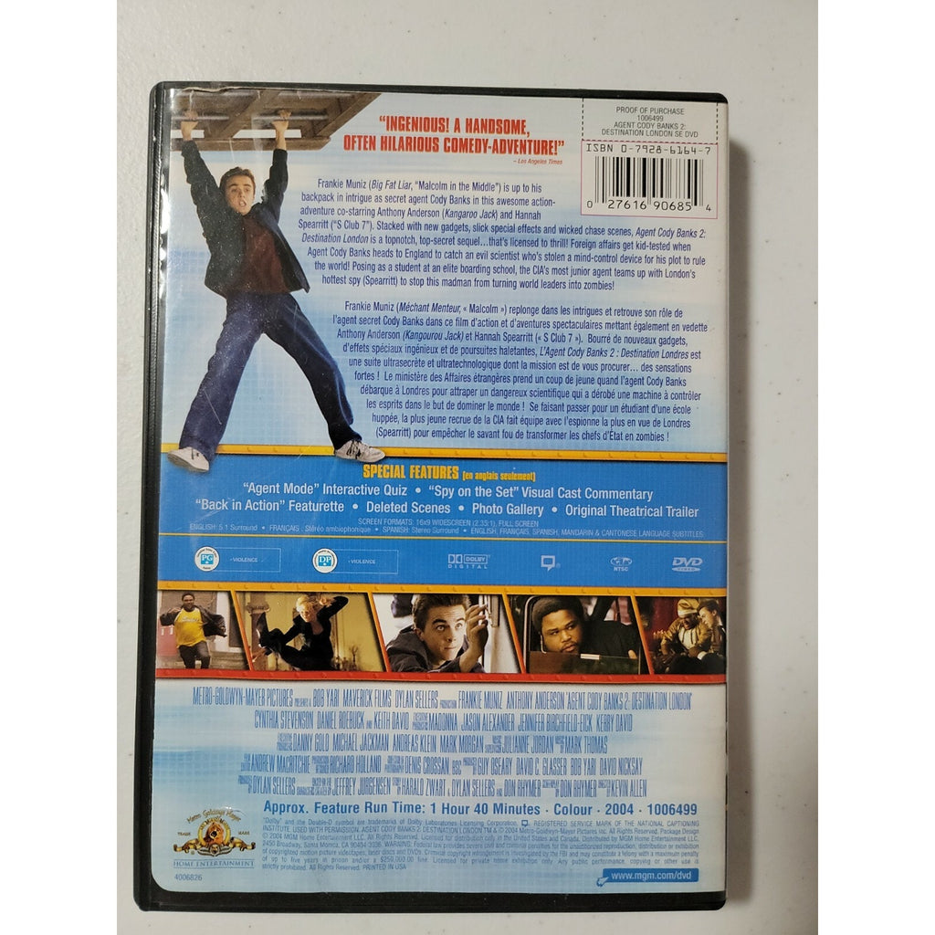Agent Cody Banks: Destination London (DVD, 2004, Special Edition)