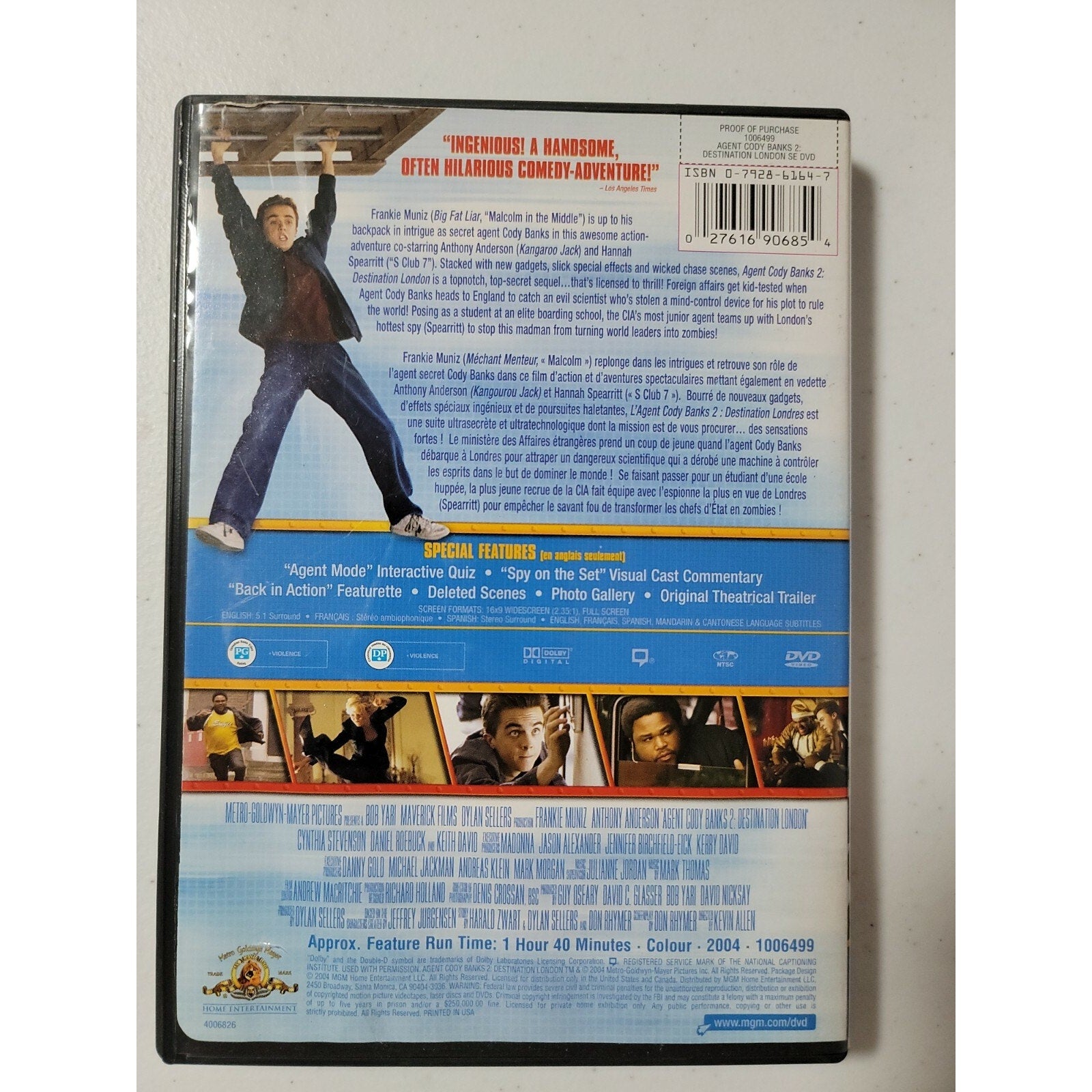 Agent Cody Banks: Destination London (DVD, 2004, Special Edition)