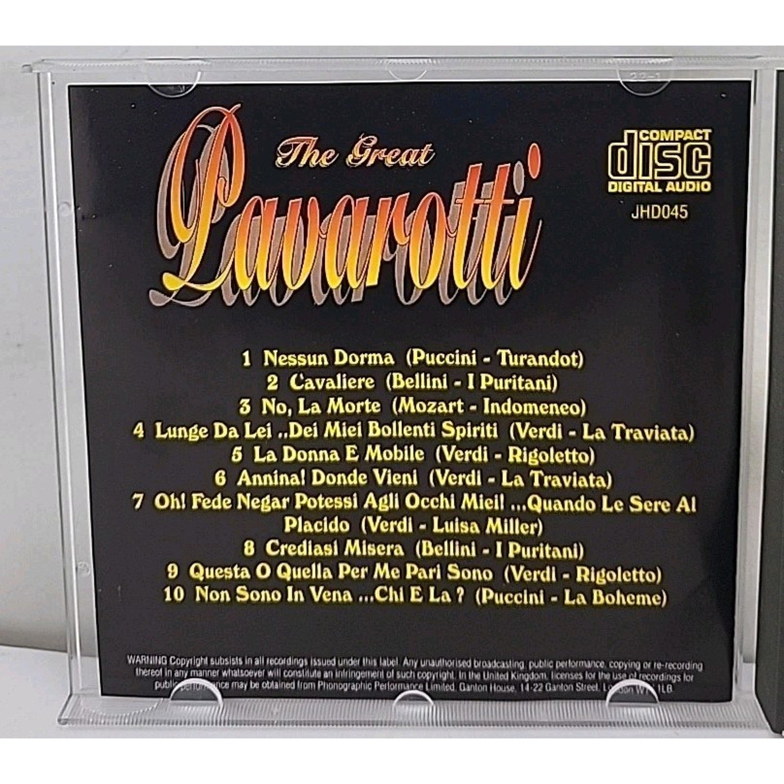 The Great Luciano Pavarotti - CD Album - 10 Great Tracks