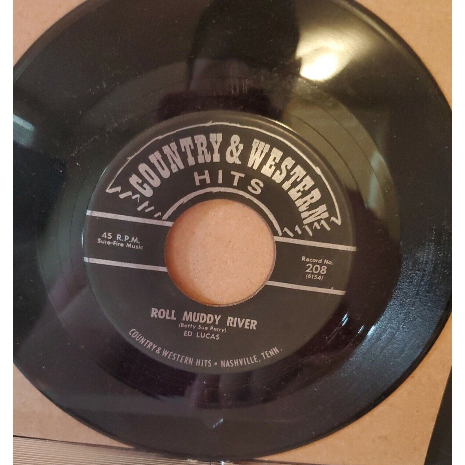 Ed Lucas, Roll Muddy River/Fool Number One, 208, 45 RPM Record