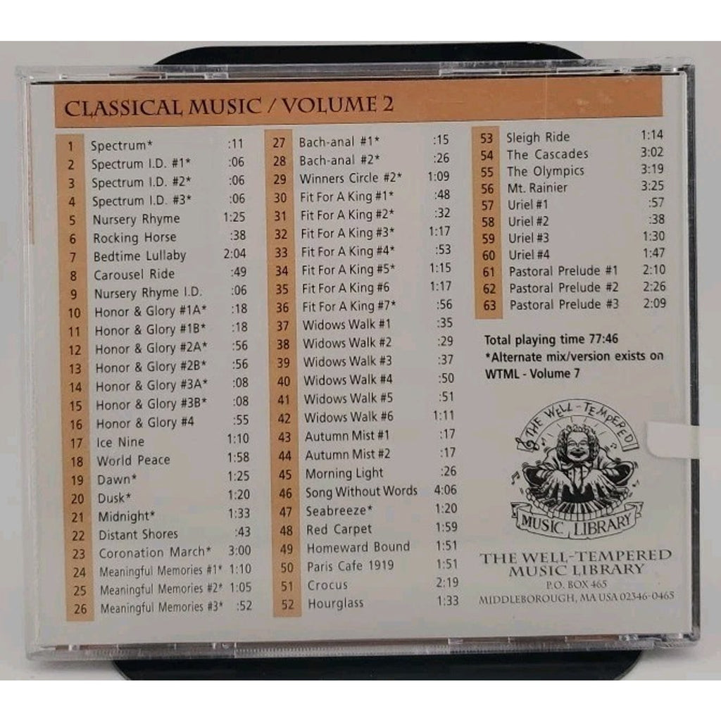 Classical Music Volume 2 CD - The Well-Tempered Music Library