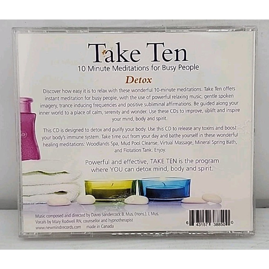 Take Ten - 10 Minute Meditations for Busy People Vol 2 : Detox - Music CD - Mary
