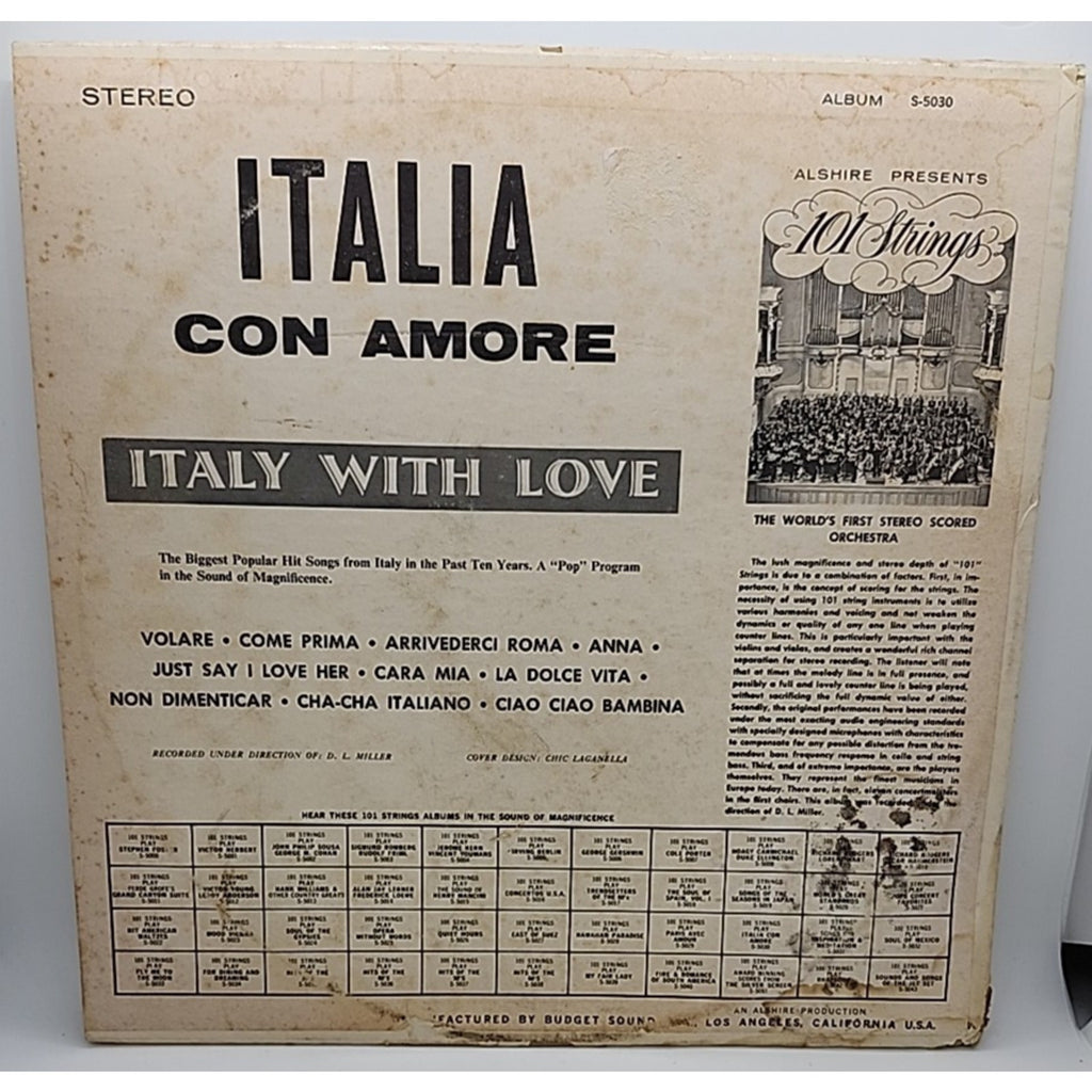 101 Strings Italia Con Amore From Italy With Love (Record)