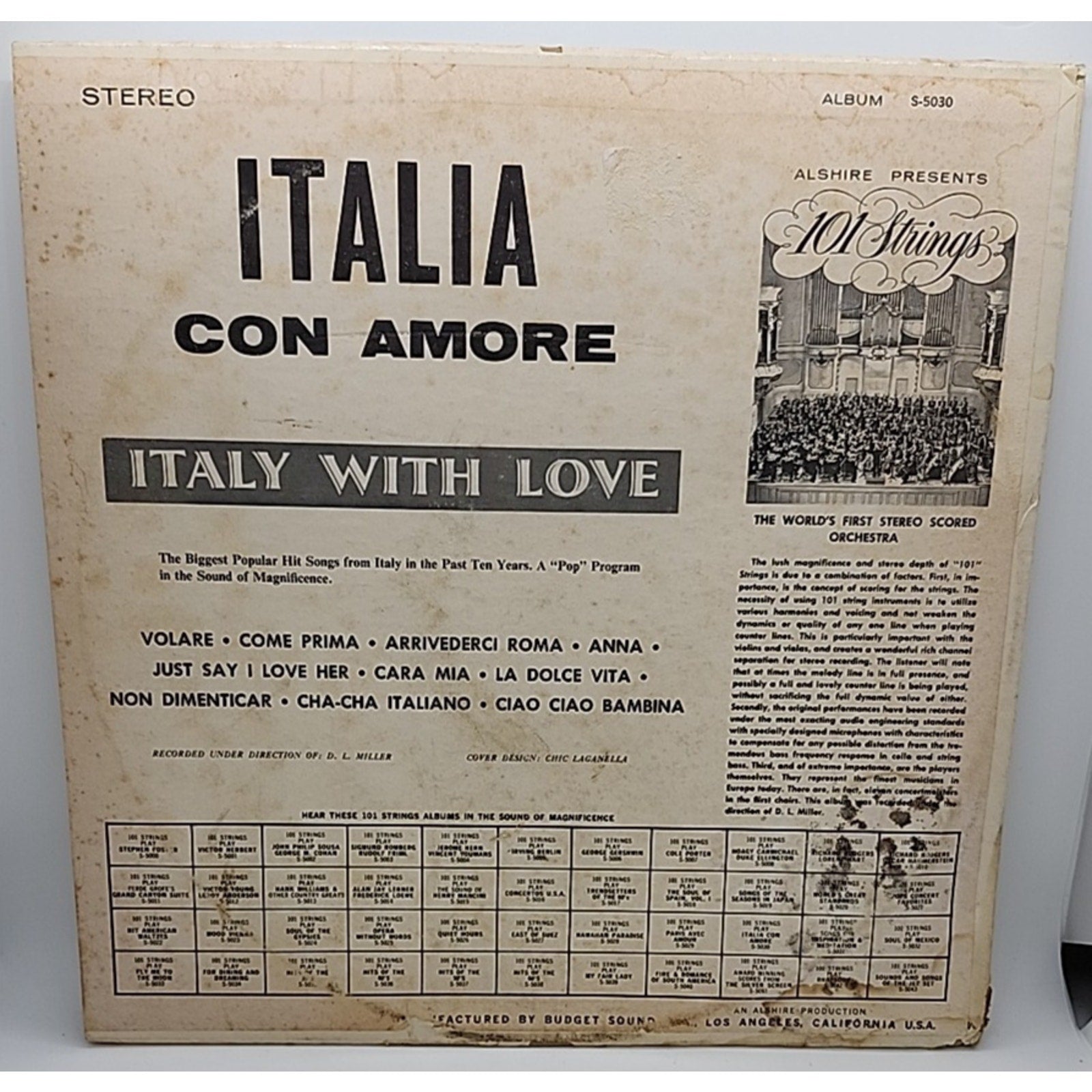 101 Strings Italia Con Amore From Italy With Love (Record)