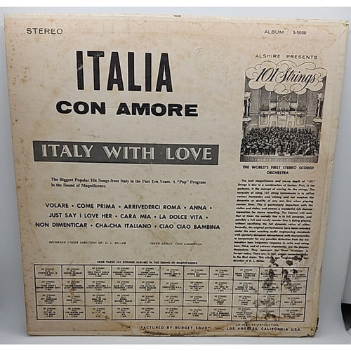 101 Strings Italia Con Amore From Italy With Love (Record)