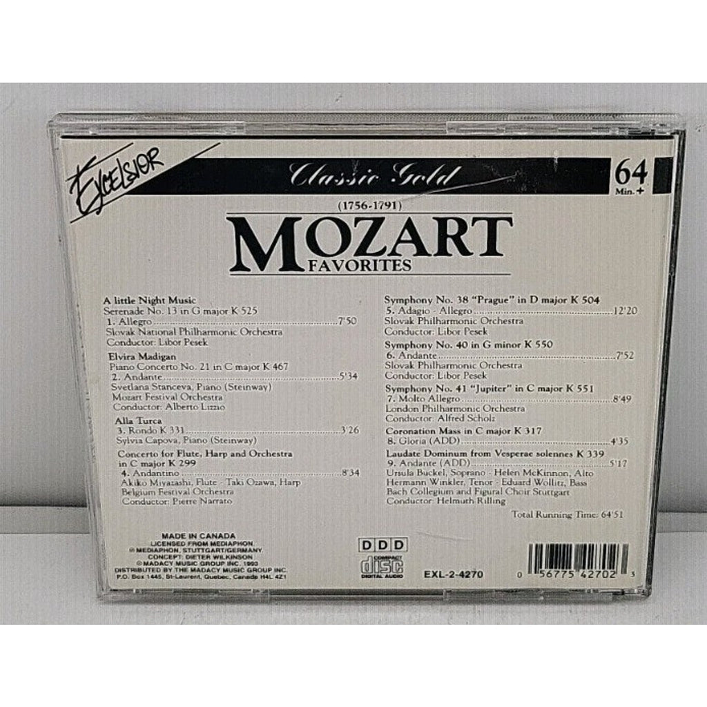 Mozart Favorites - Audio CD By Wolfgang Amadeus Mozart Excelsior Classic Gold