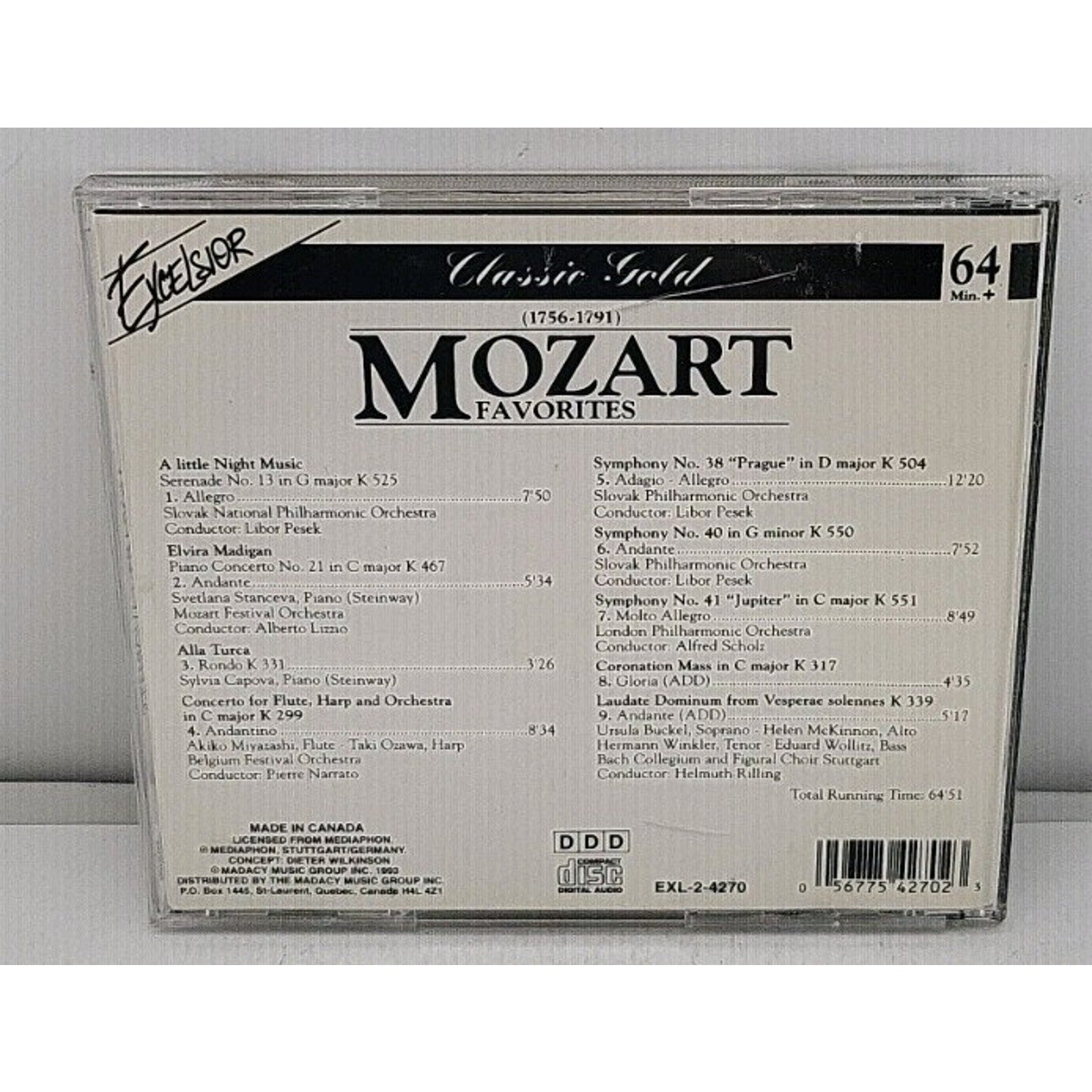 Mozart Favorites - Audio CD By Wolfgang Amadeus Mozart Excelsior Classic Gold