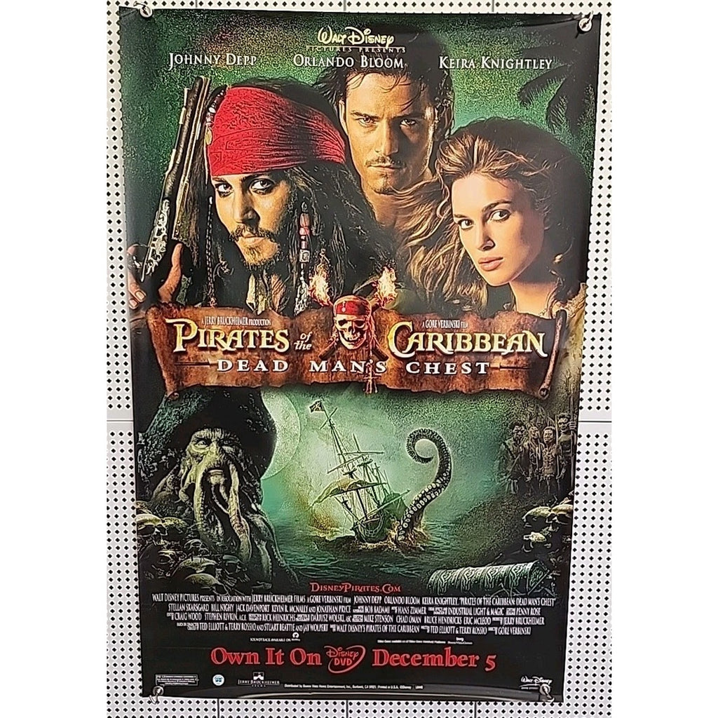 Pirates Of The Caribbean Dead Man's Chest Movie Poster Original 27x40