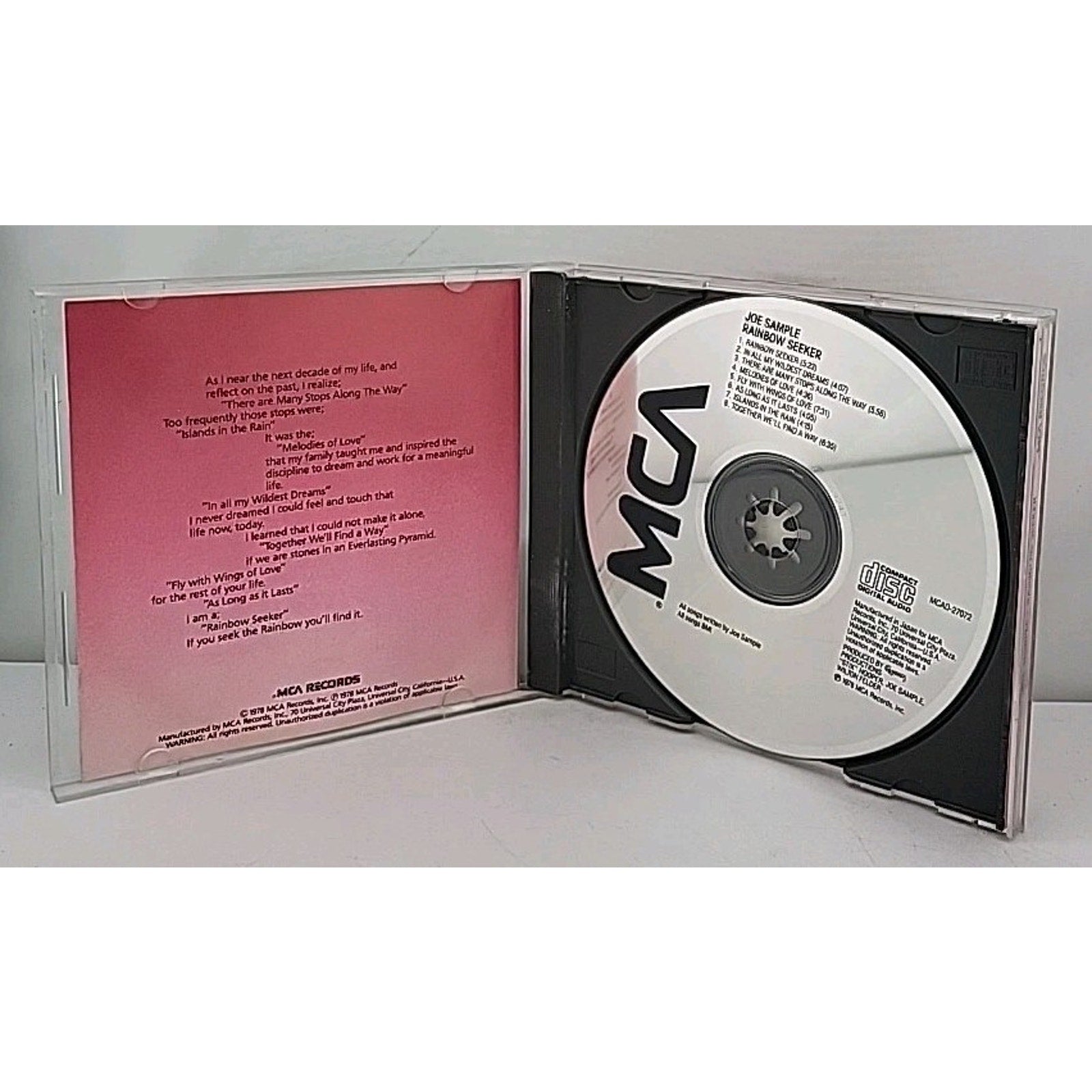 Rainbow Seeker by Joe Sample (CD, Nov-1986, Grp Joint Venture)