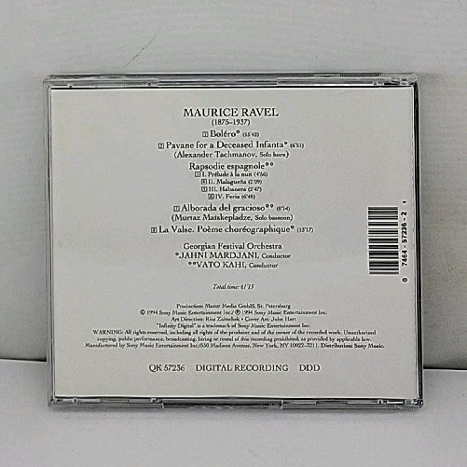 Bolero / Rapsodie Espagnole / La Valse by Ravel (CD, 1994)
