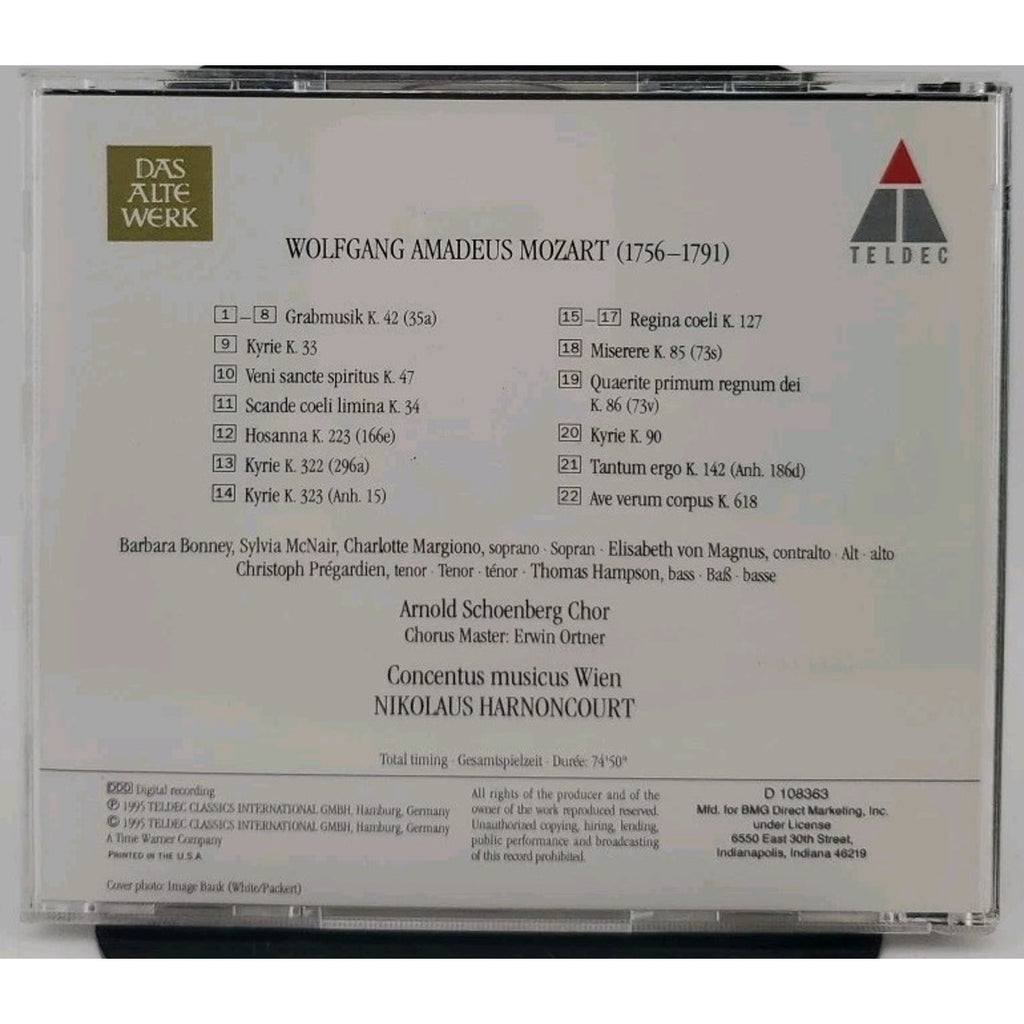 Mozart: Grabmusik K. 42 / Regina Coeli K. 127 / Ave Verum Corpus K. 618 (CD)