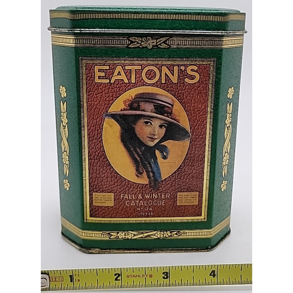 Collectible Tin Eaton Reflections with 1917-18 Fall & Winter Catalogue. 7" Tall