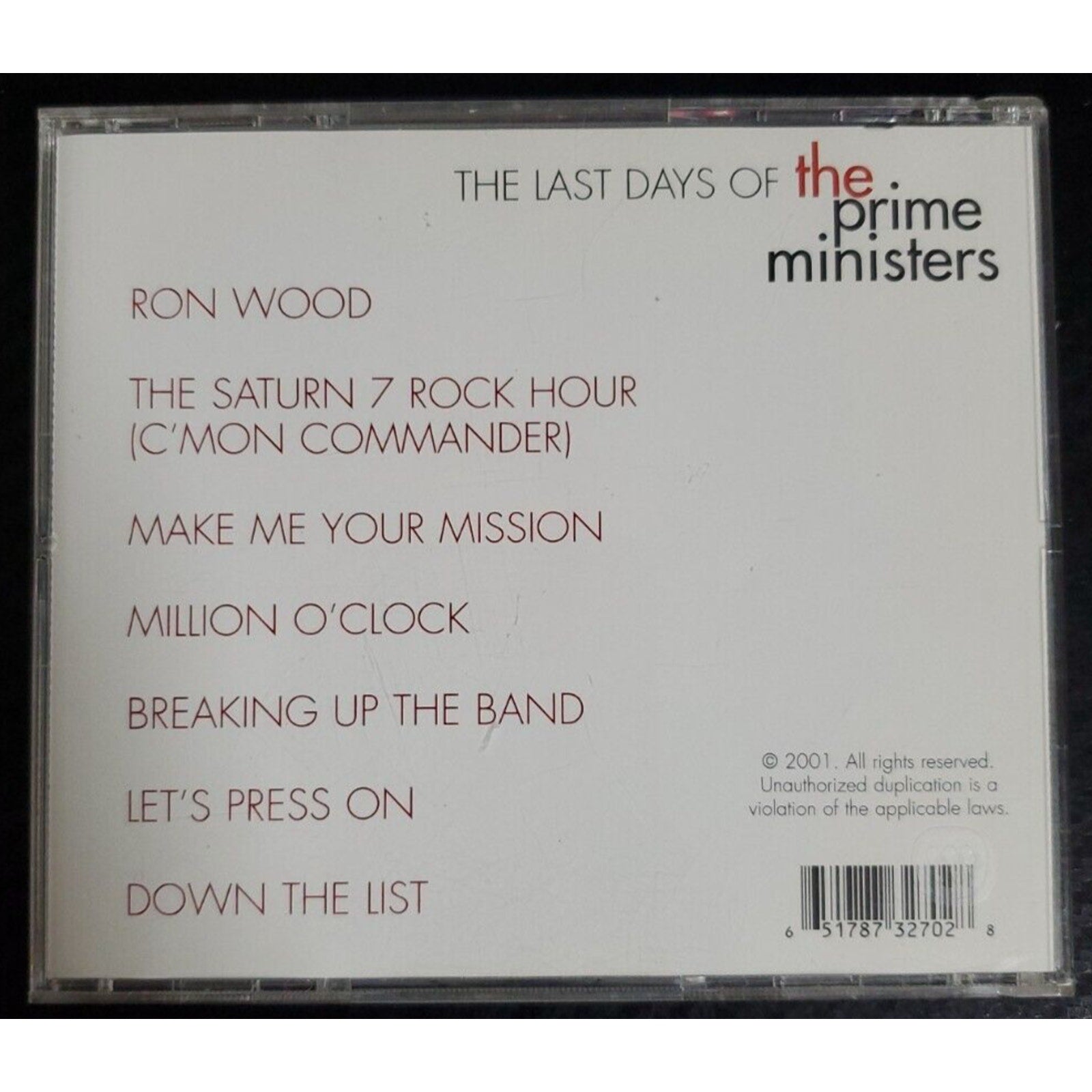 The Last Days Of The Prime Ministers (CD)