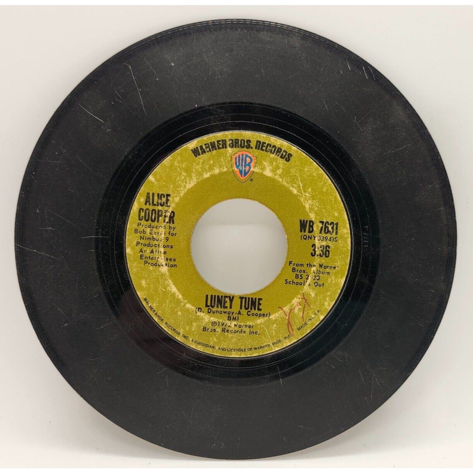 Luney Tune / Elected by Alice Cooper (Record) WB 7631