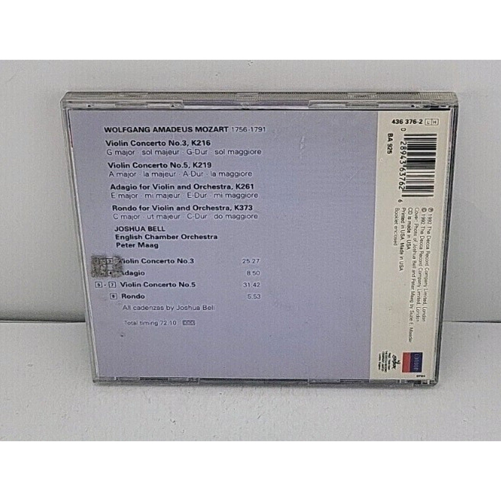 Mozart: Violin Concertos 3 & 5 - Joshua Bell, English Chamber Orchestra, Maag