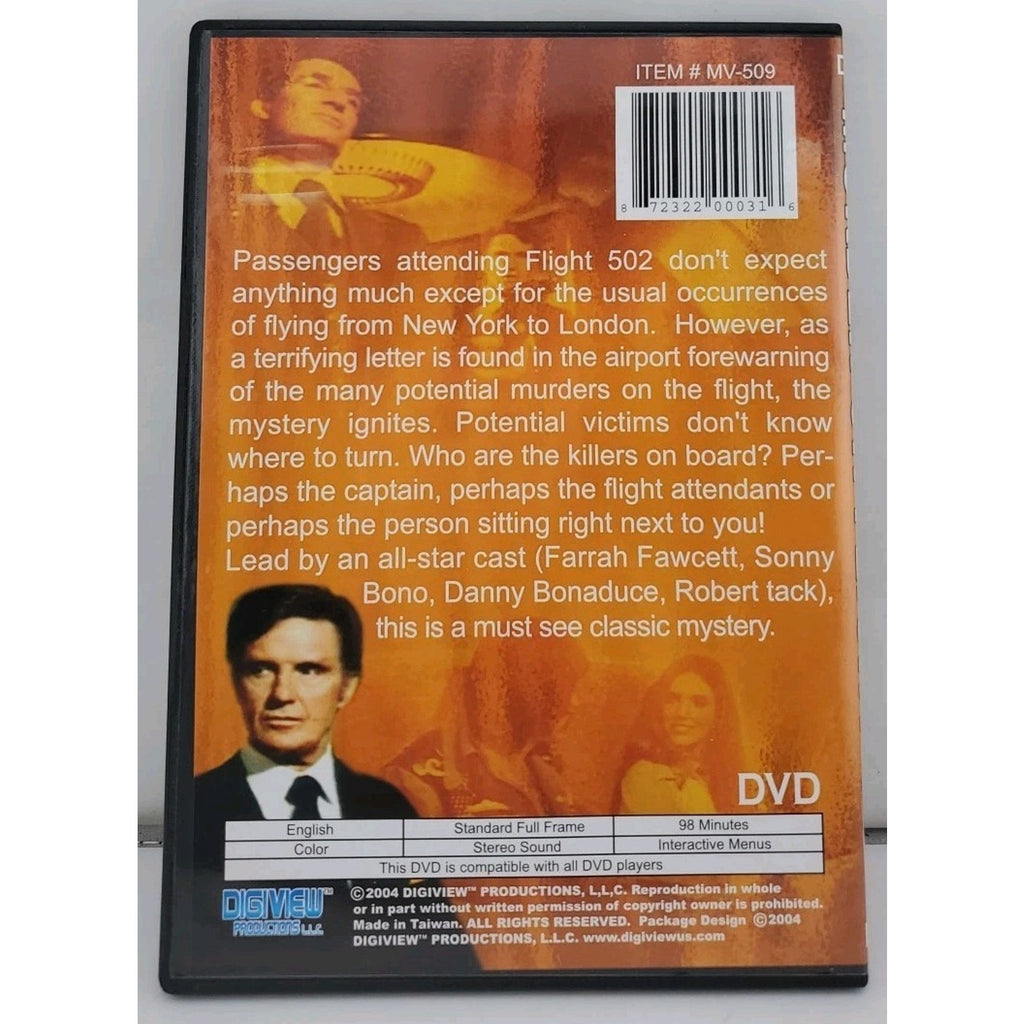Murder on Flight 502 DVD – Farrah Fawcett, Robert Stack, Sonny Bono