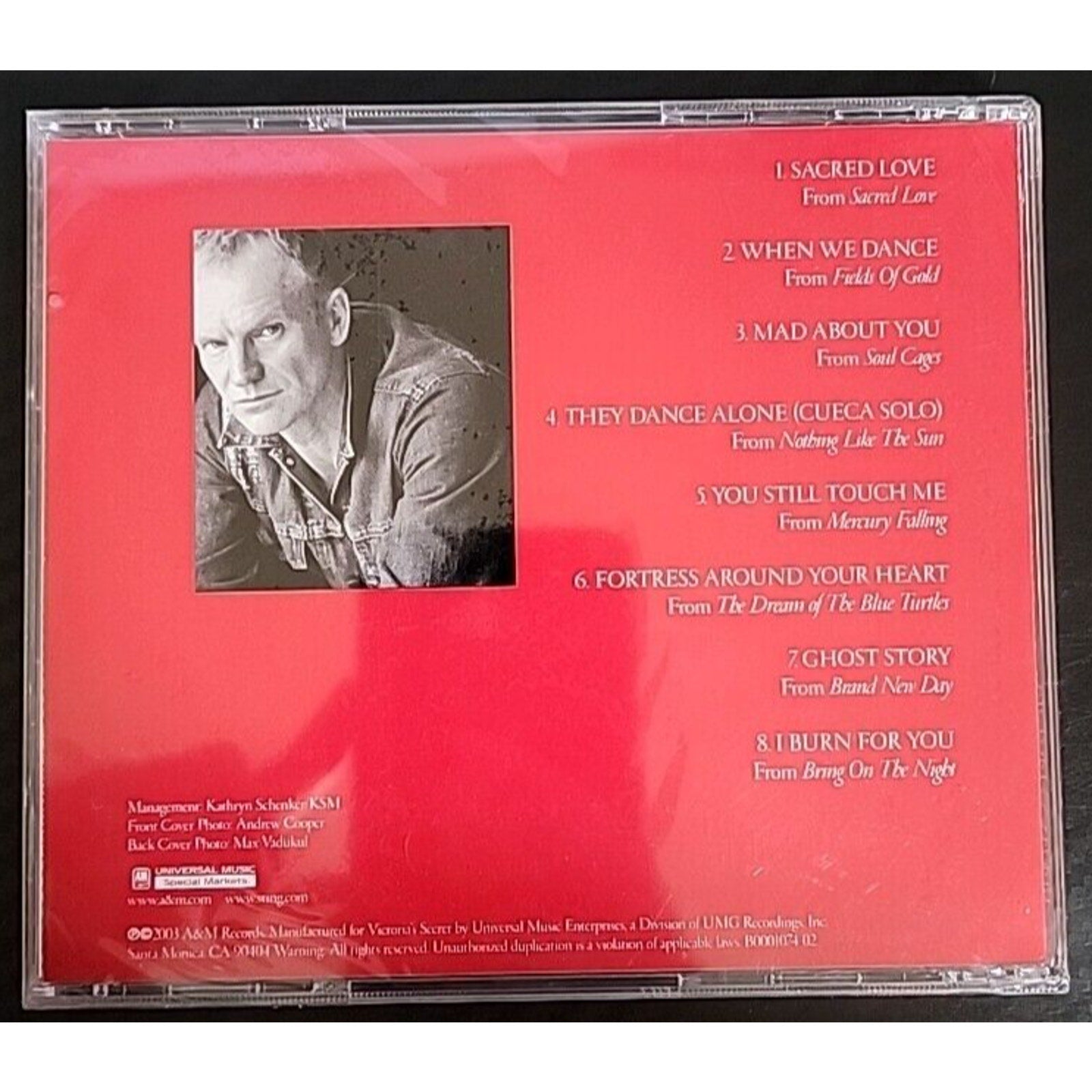 Sting Songs Of Love Victoria's Secret Exclusive CD *Brand New*