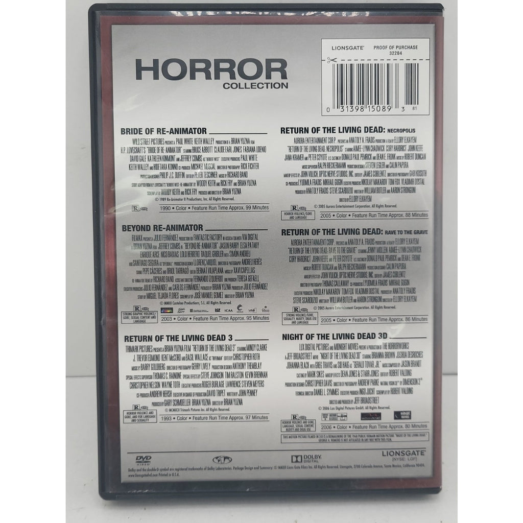 Horror Collection 6 Movie Pack DVD - Disc 2 Only