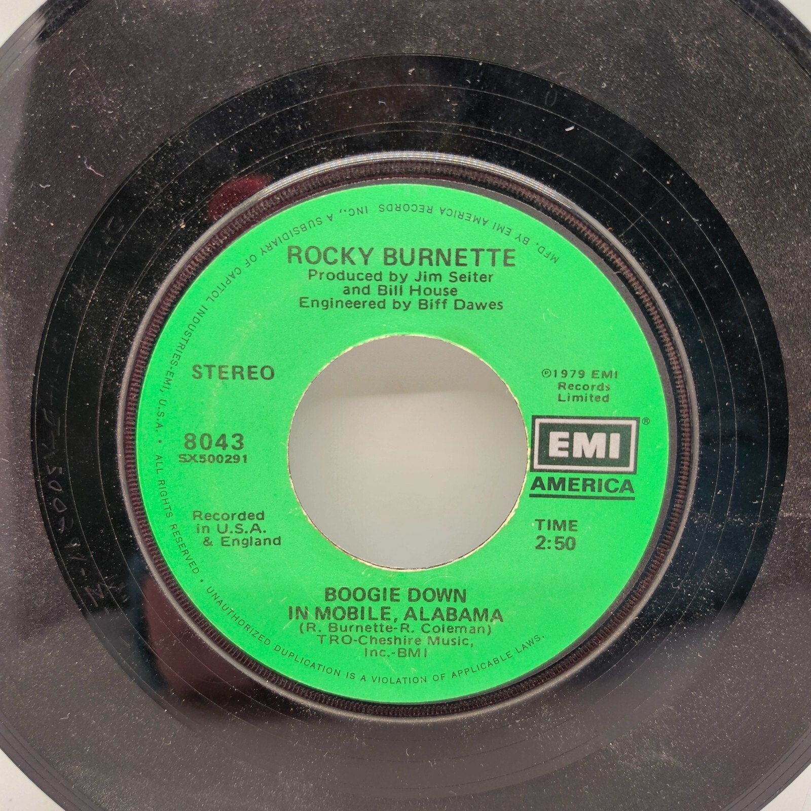 Boogie Down In Mobile, Alabama / Tired of Toein' the Line By Rocky Burnette