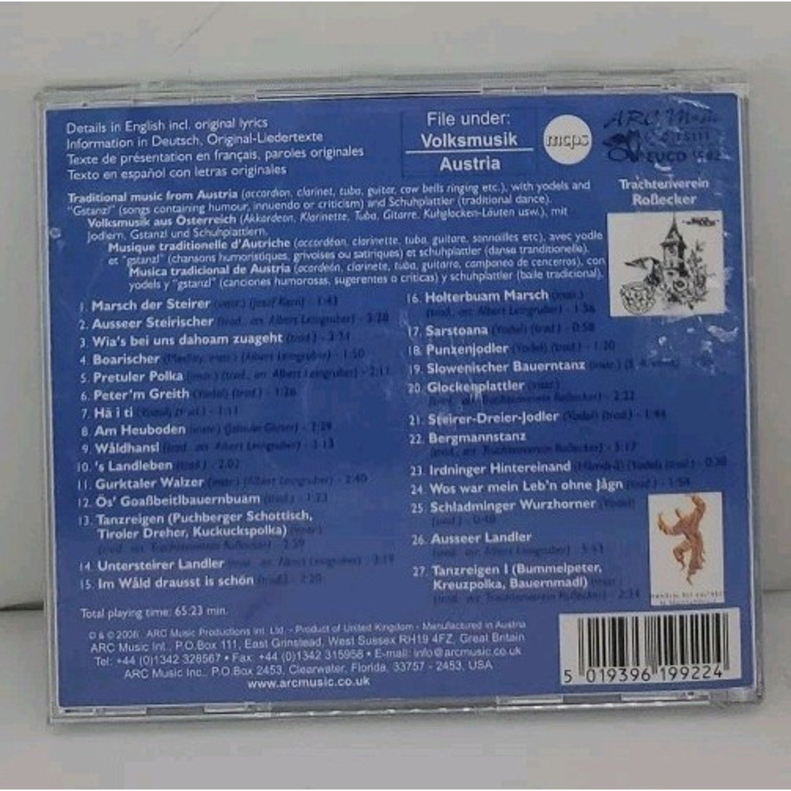 Music of the Alps: Traditional Music & Yodeling Fr by Trachtenverein RoBecker CD