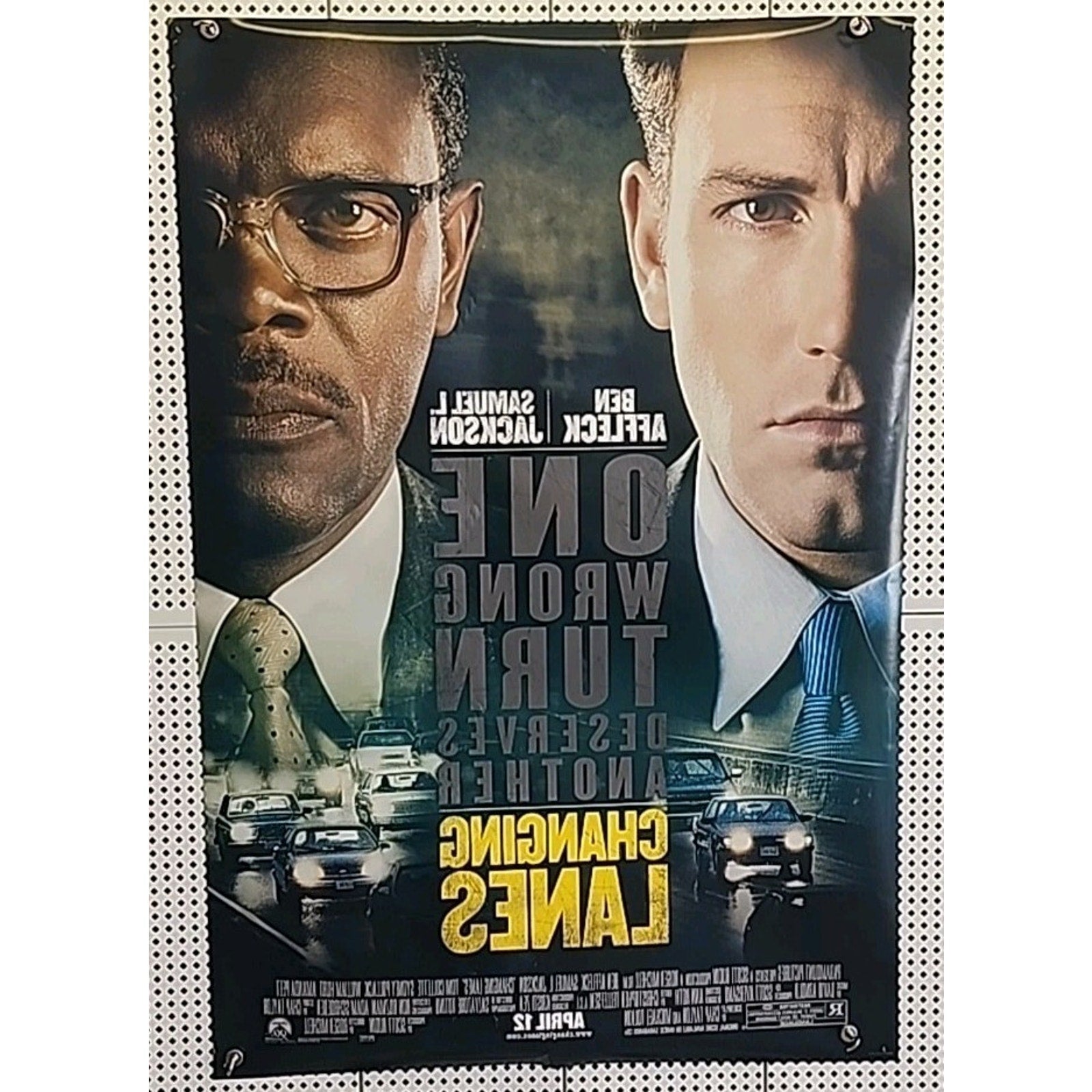 Changing Lanes 27x40 Original Double Sided One Sheet Movie Poster