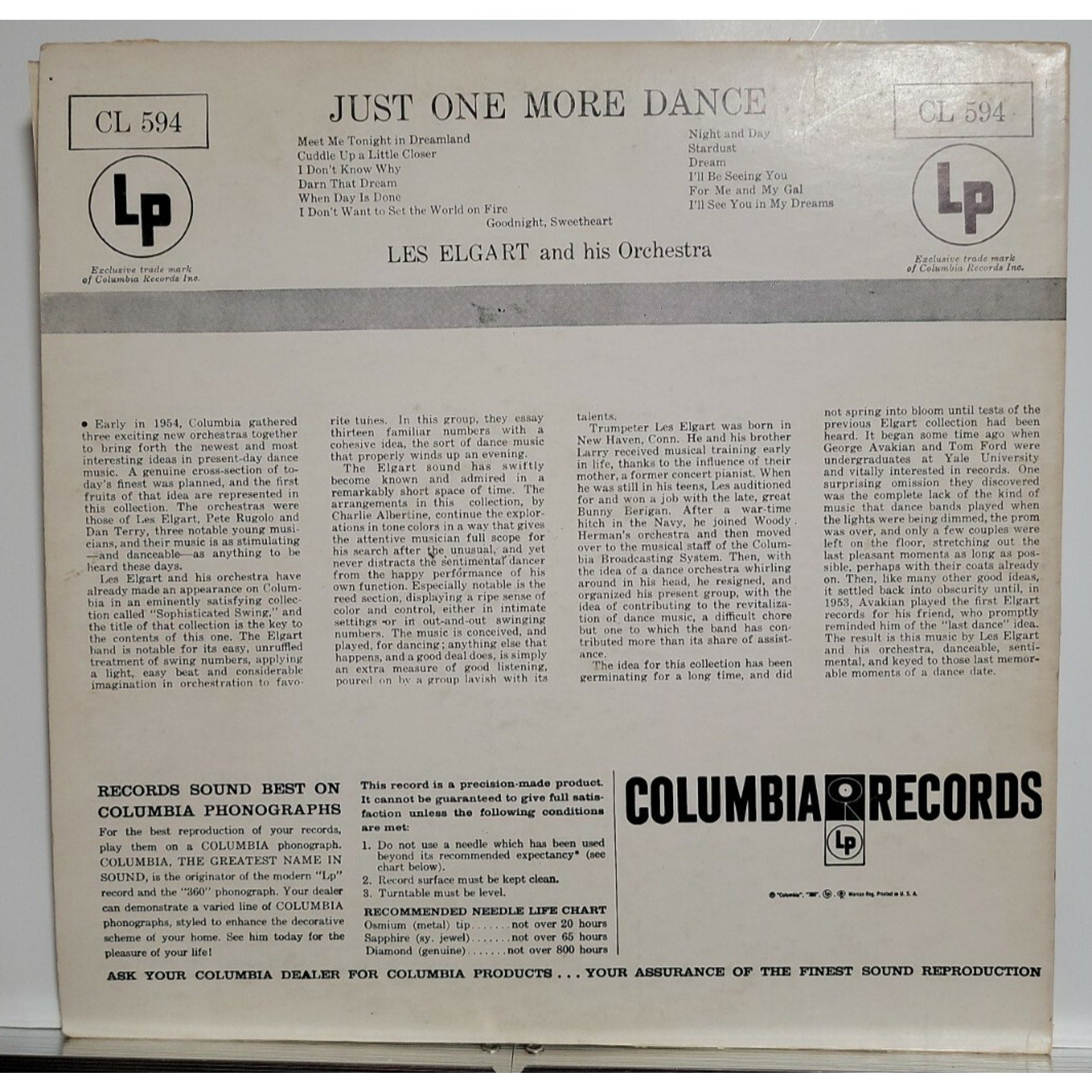 Les Elgart And His Orchestra ‎– Just One More Dance (Vinyl)