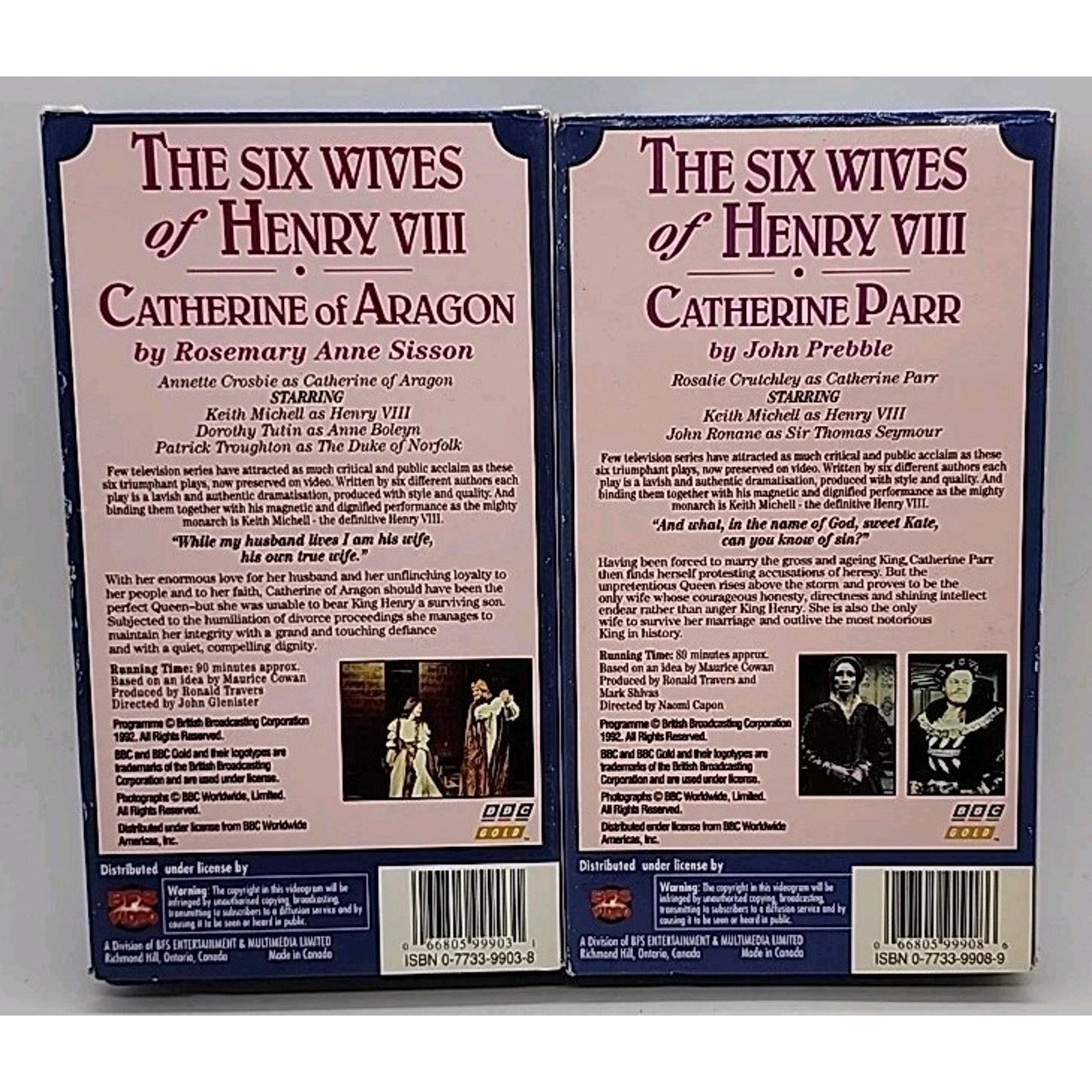 The Six Wives of Henry VIII Complete Set (VHS, 1992, 6-Tape Set)