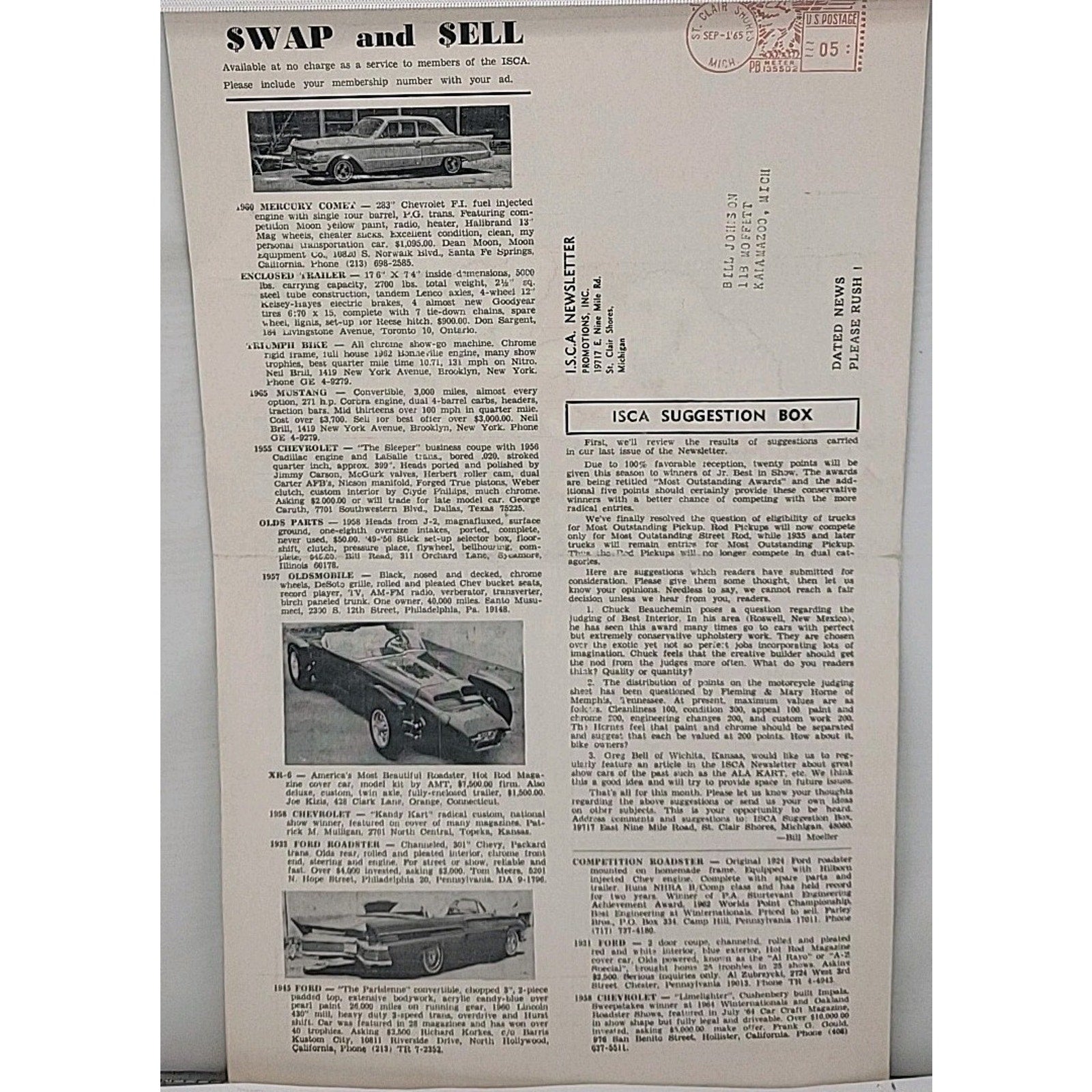 ISCA Newsletter August 1965 Volume VI Number 1