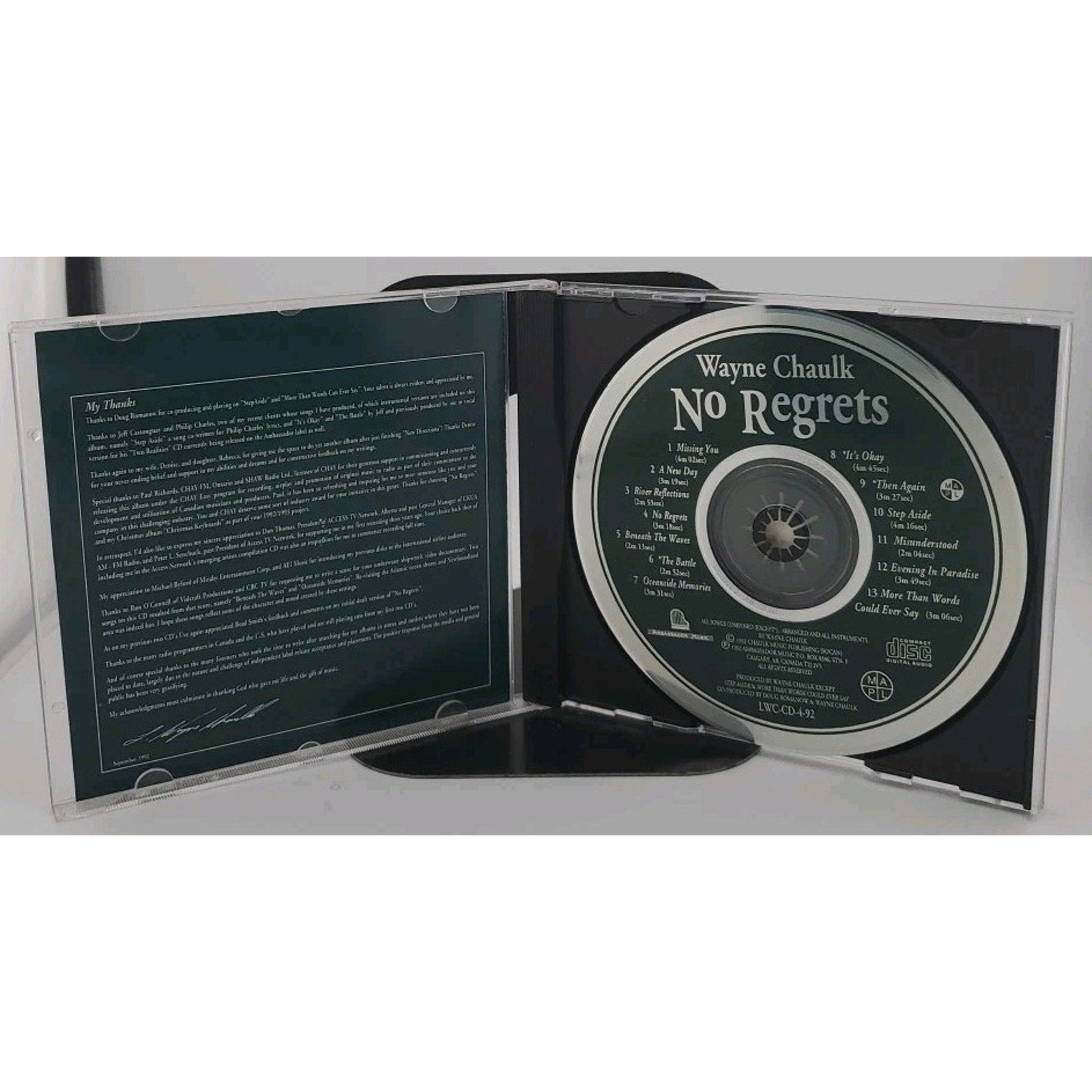 No Regrets by Wayne Chaulk (CD, 1992)