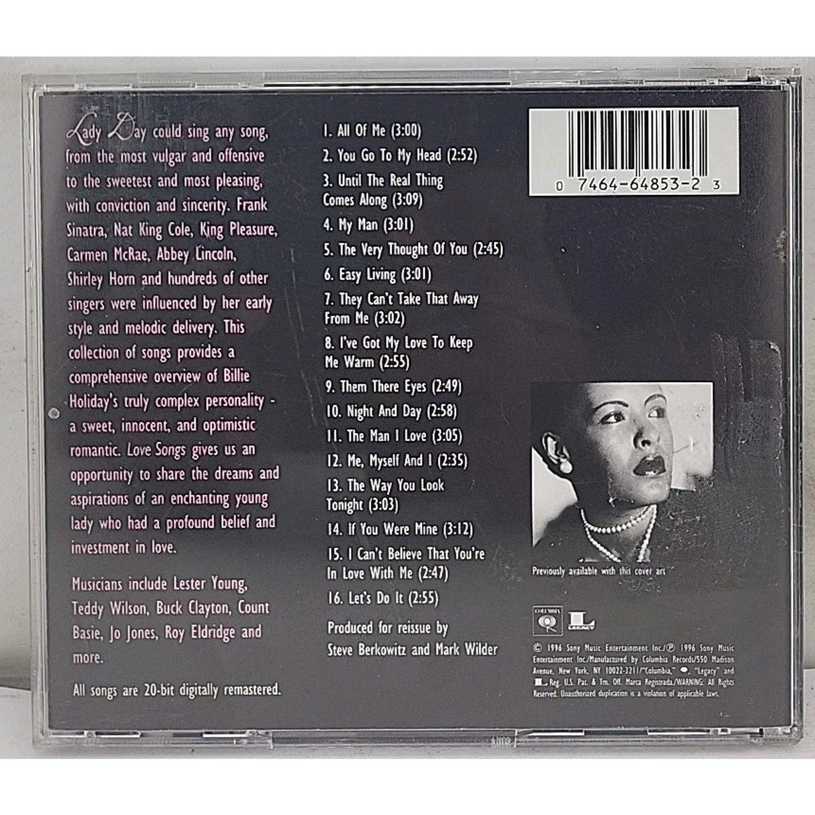 Love Songs by Holiday, Billie (CD, 1996)