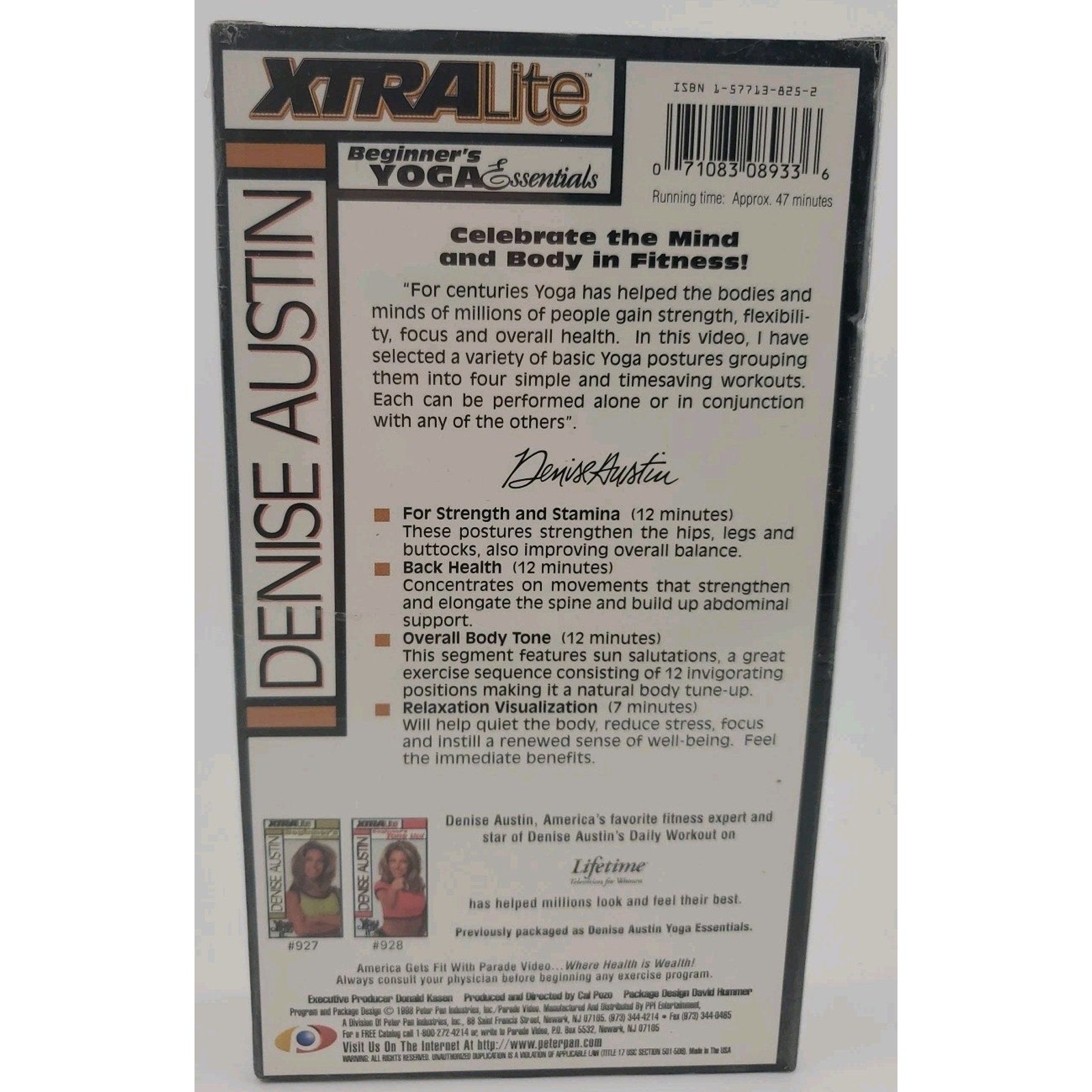 Denise Austin - XtraLite: Beginners Yoga Essentials (VHS, 1998) *Brand New*