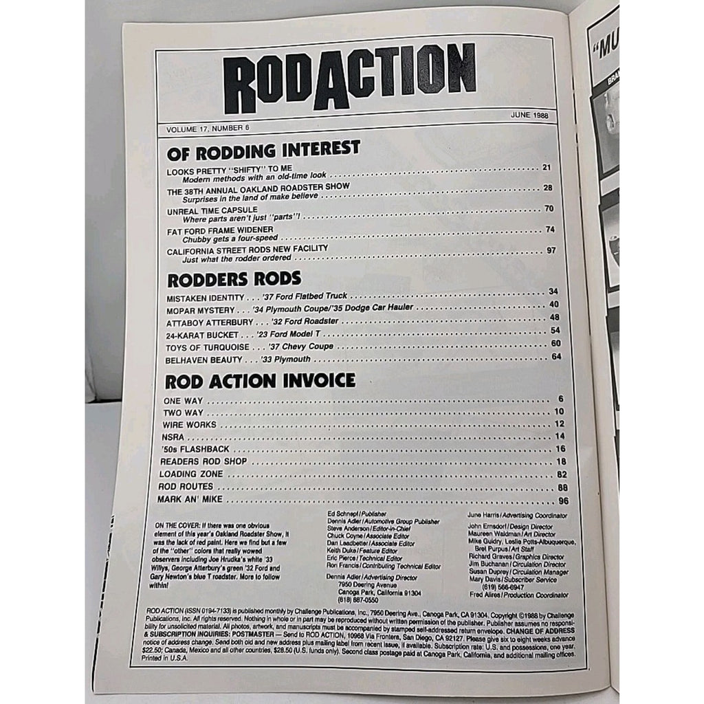 Rod Action Magazine June 1988 Vol. 17 No. 6