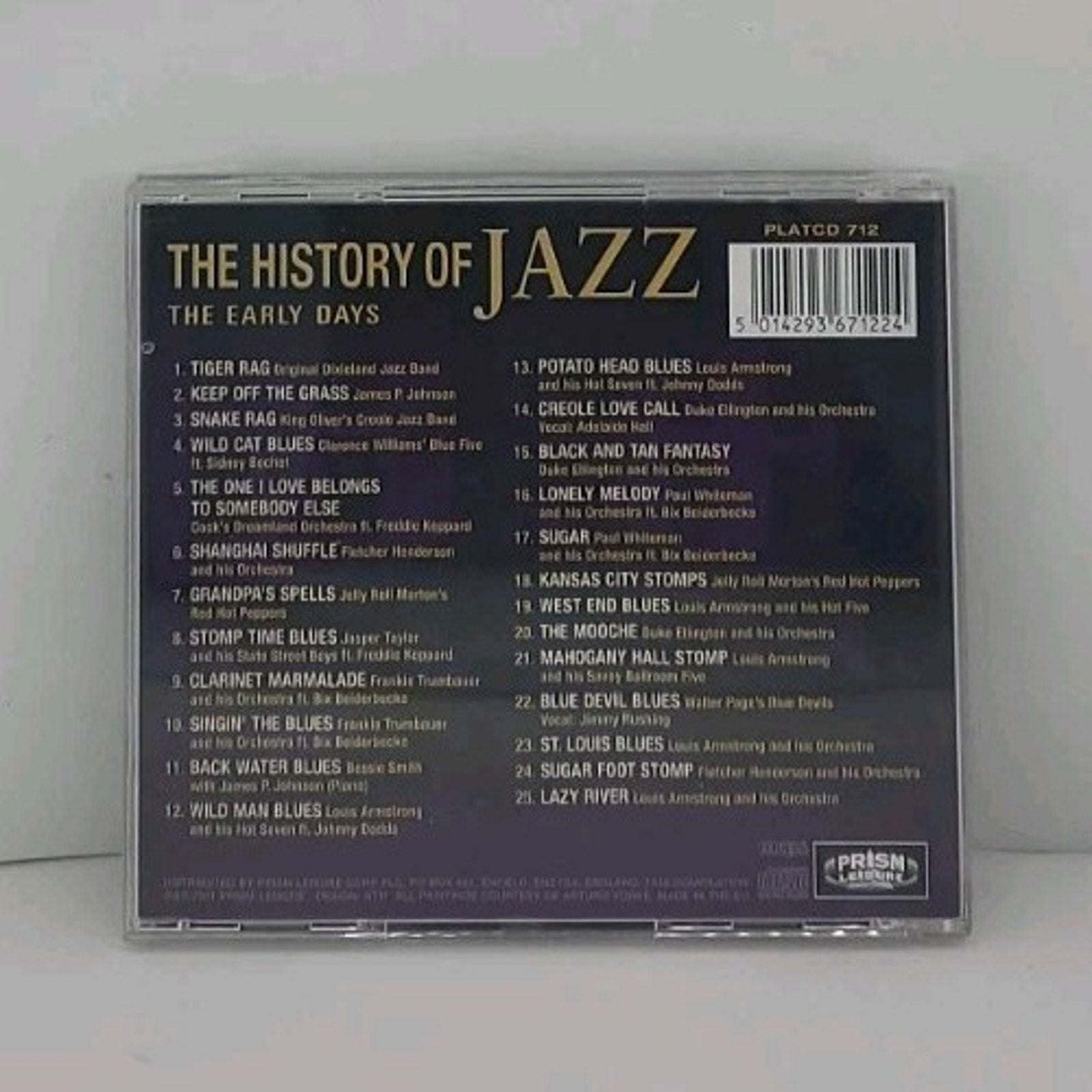 The History of Jazz: The Early Days by Various Artists (CD, Dec-2001, Prism)