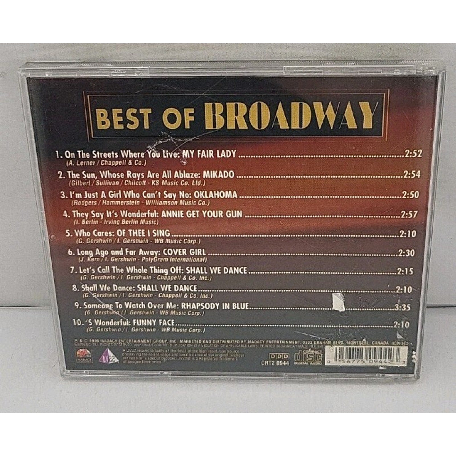 Best Of Broadway Volume 10 - Music CD