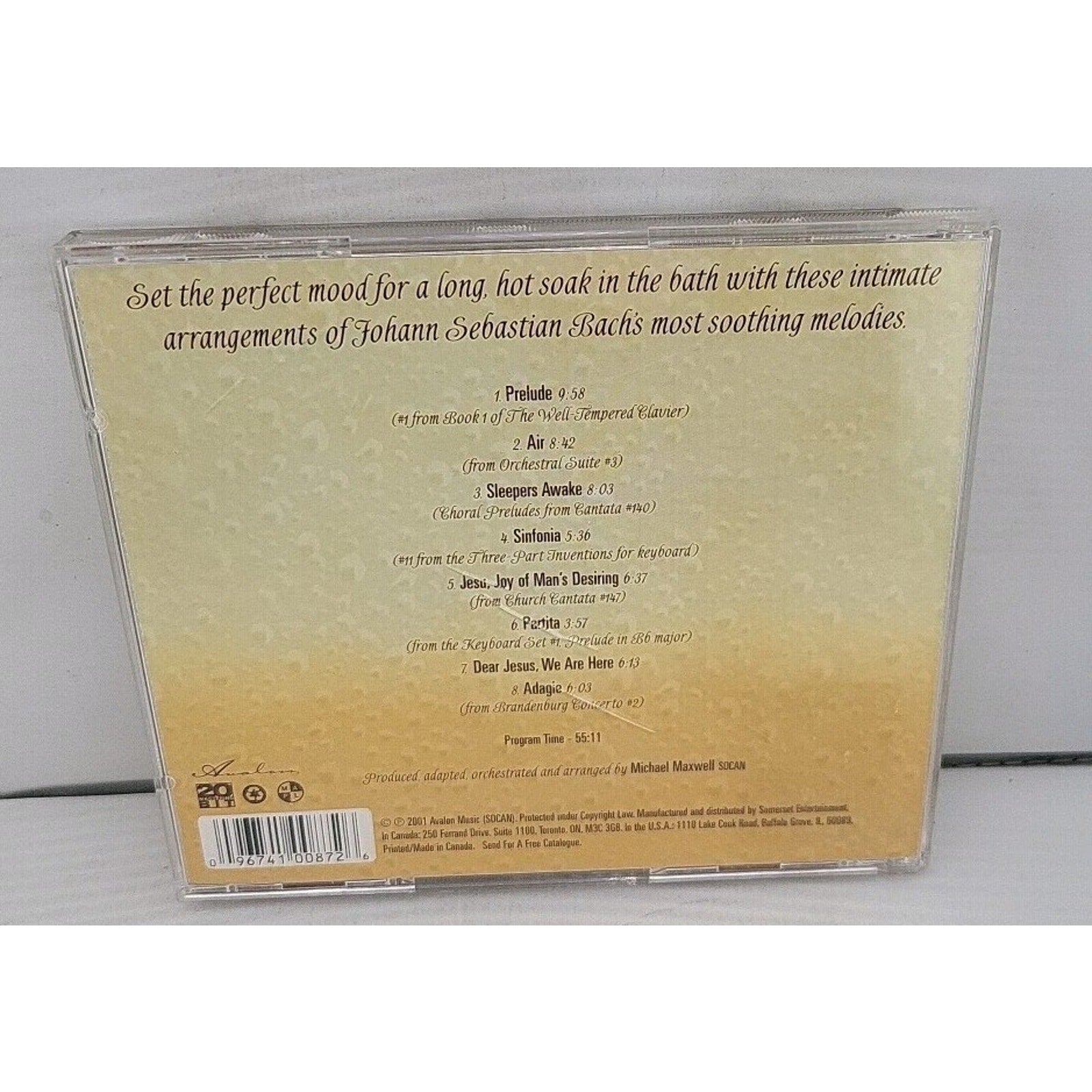 Bach for the Bath by Michael Maxwell (CD, Oct-2007, Avalon Music)