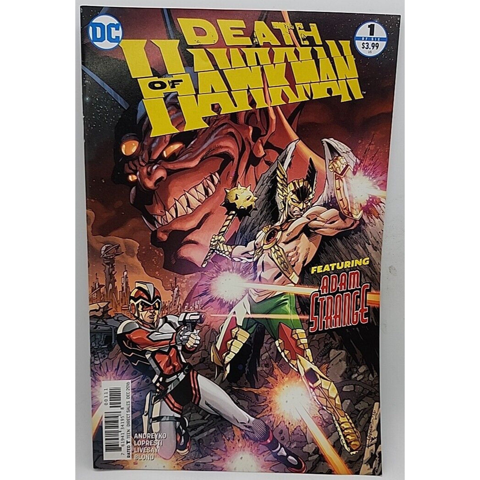 Death of Hawkman #1 Featuring Adam Strange DC Comics -2016