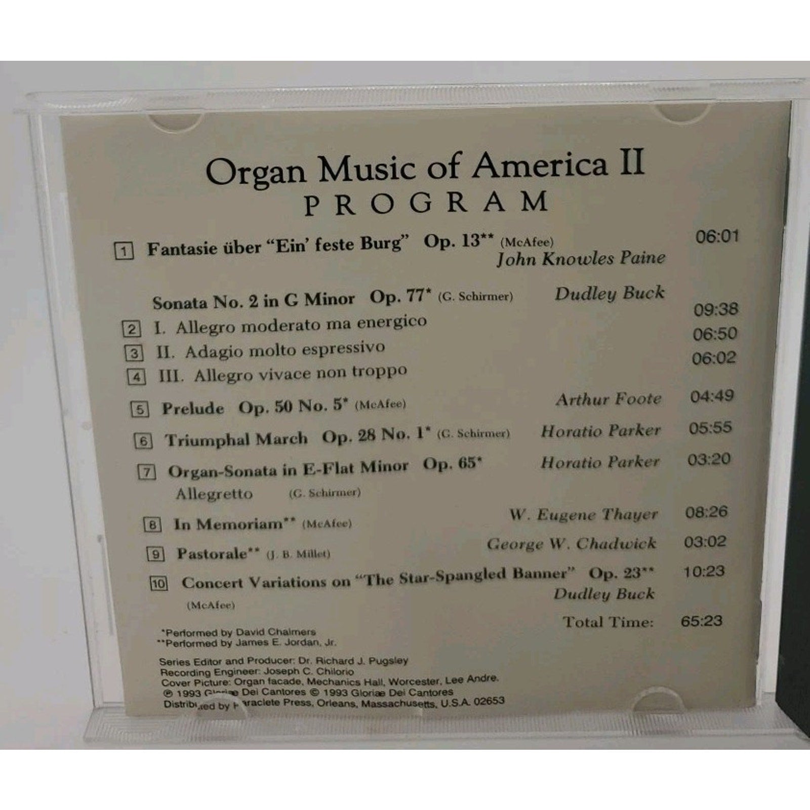 Gloriae Dei Cantores Organ Music Of American II Cd