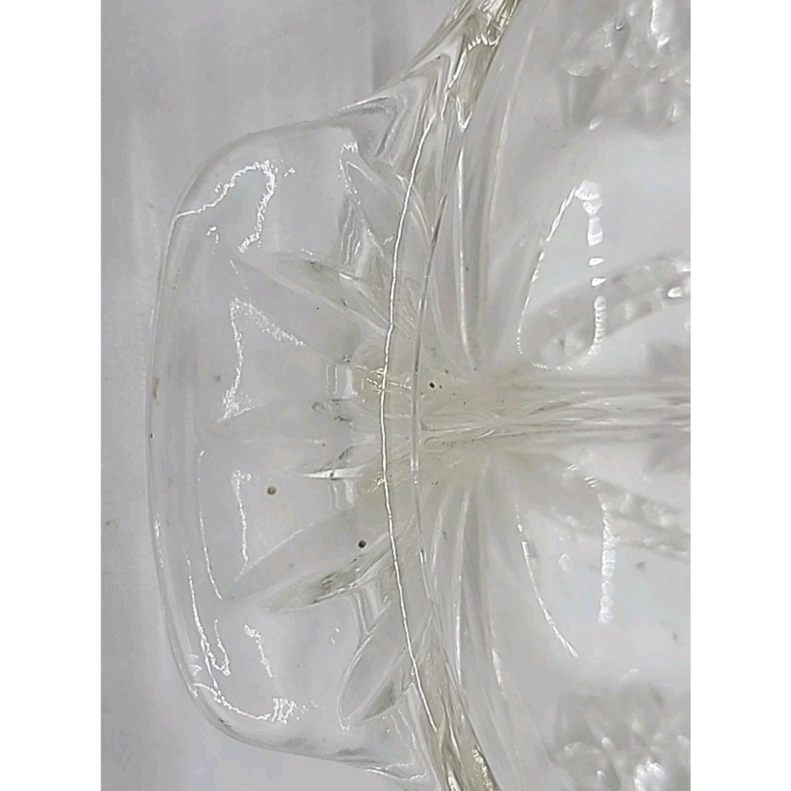 Vintage Anchor Hocking Prescut Star David Handle 2 Part Relish Clear Glass Dish
