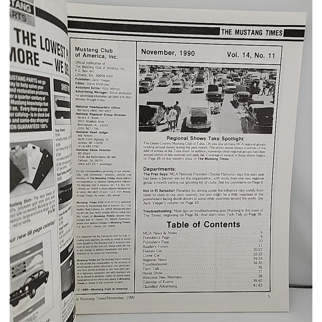 Mustang Times November 1990 Magazine