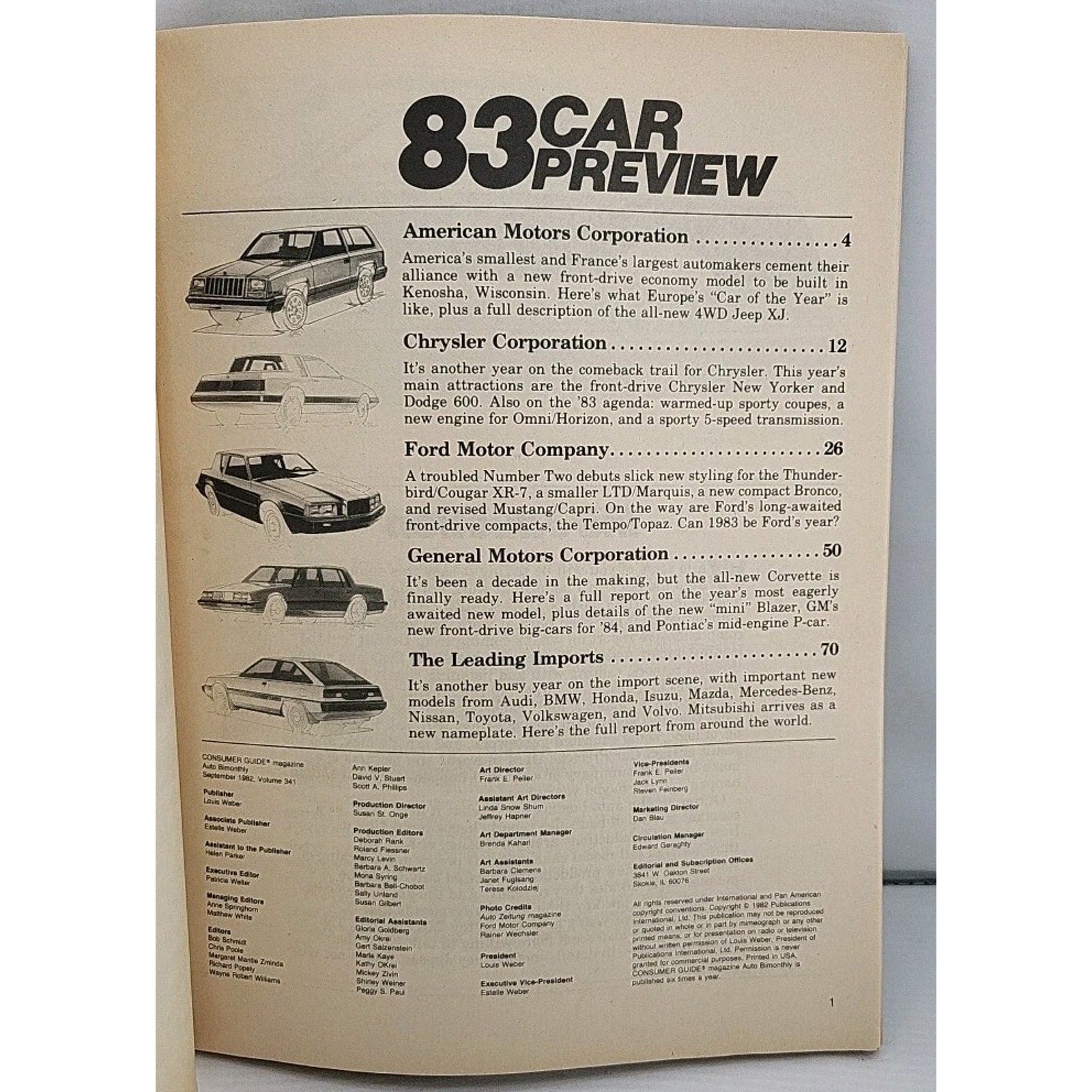 Consumer Guide 83 Car Preview Sept 82
