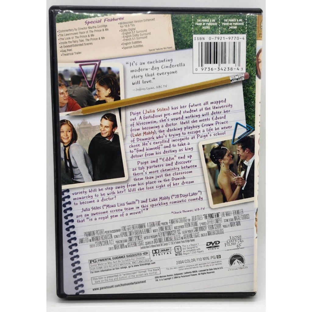 The Prince and Me (DVD, 2004, Widescreen Special Collectors Edition)