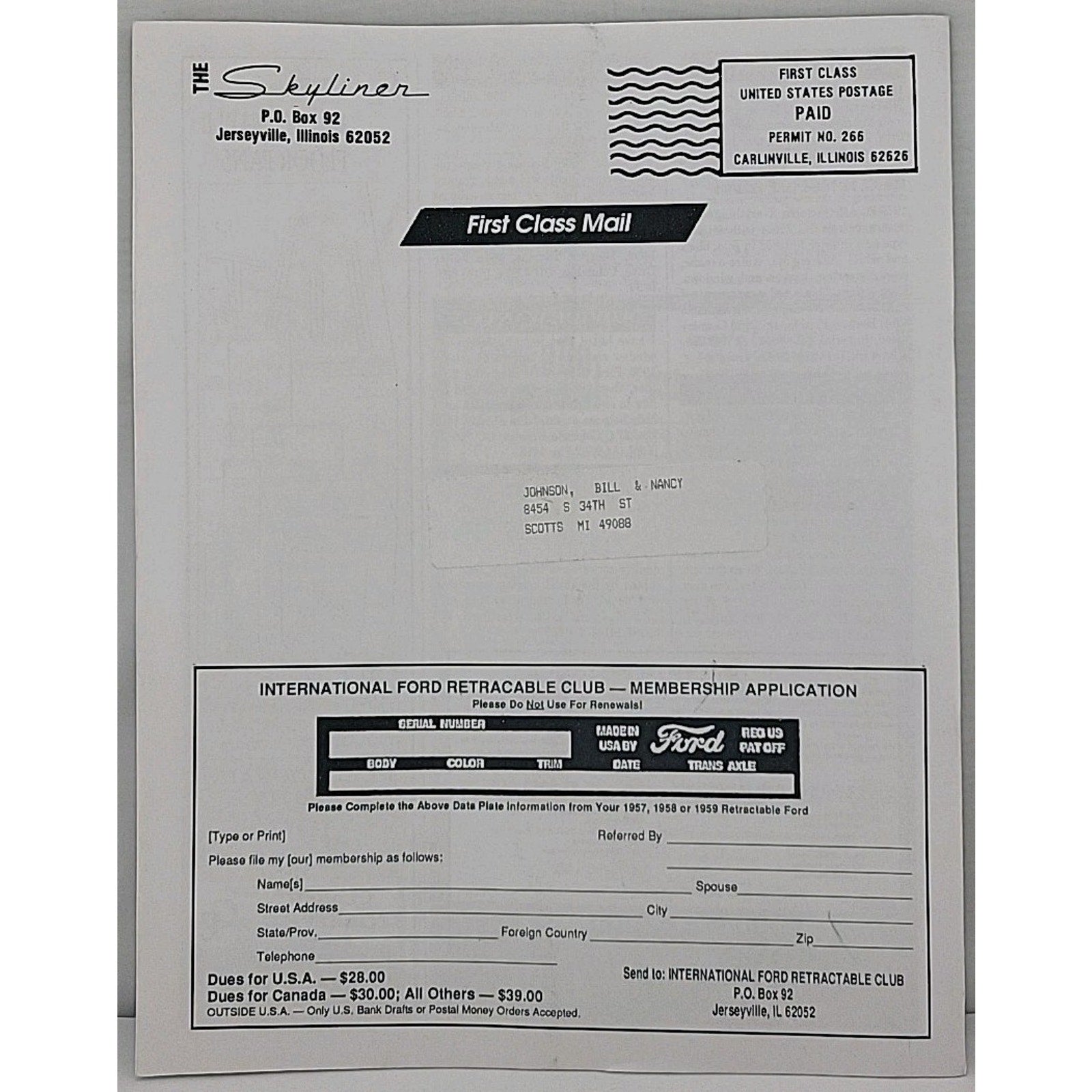 The Skyliner - International Retractable Club - May 1993 Number 144