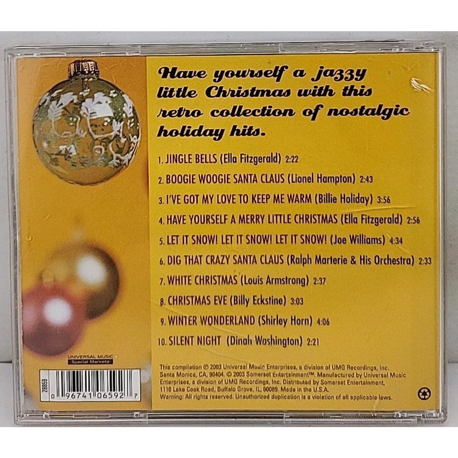 Retro Christmas Music CD Audio Ella Fitsgerald Louis Armstrong Billie Holiday