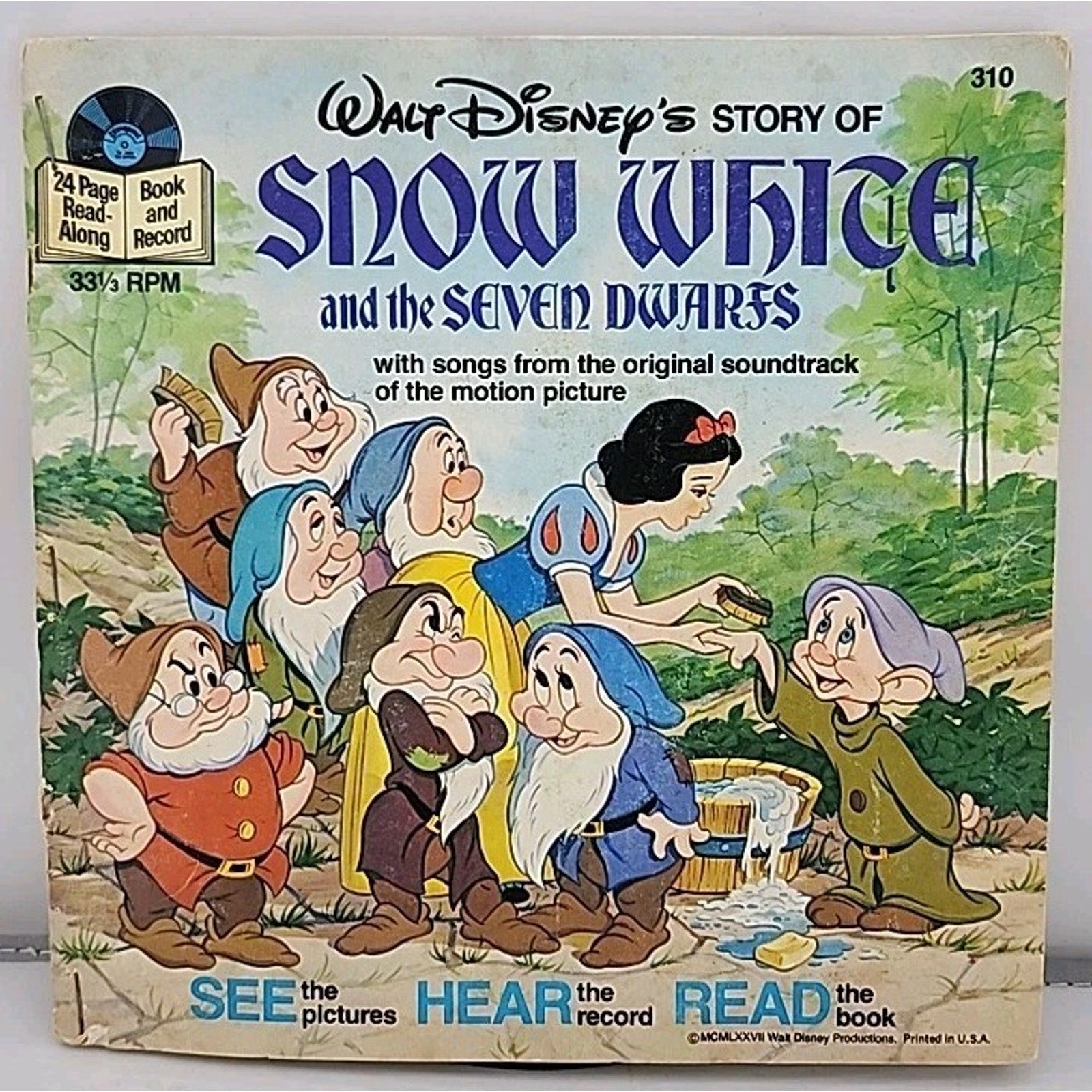 Walt Disney Snow White 310 878 7" 33rpm Vinyl Cover Booklet 1977