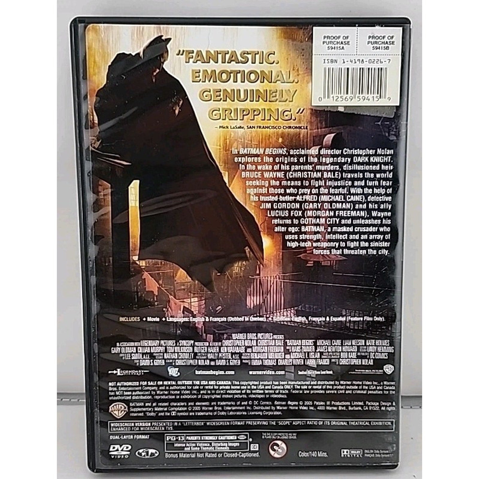 Batman Begins (DVD, 2005)