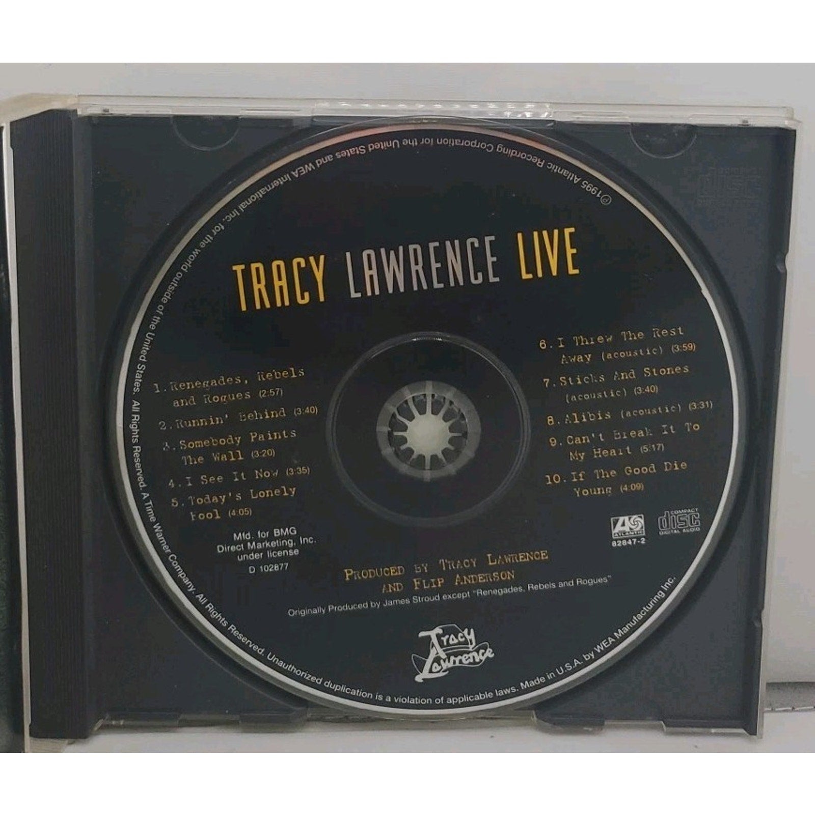 Live and Unplugged by Tracy Lawrence (CD, Sep-1995, Atlantic (Label))