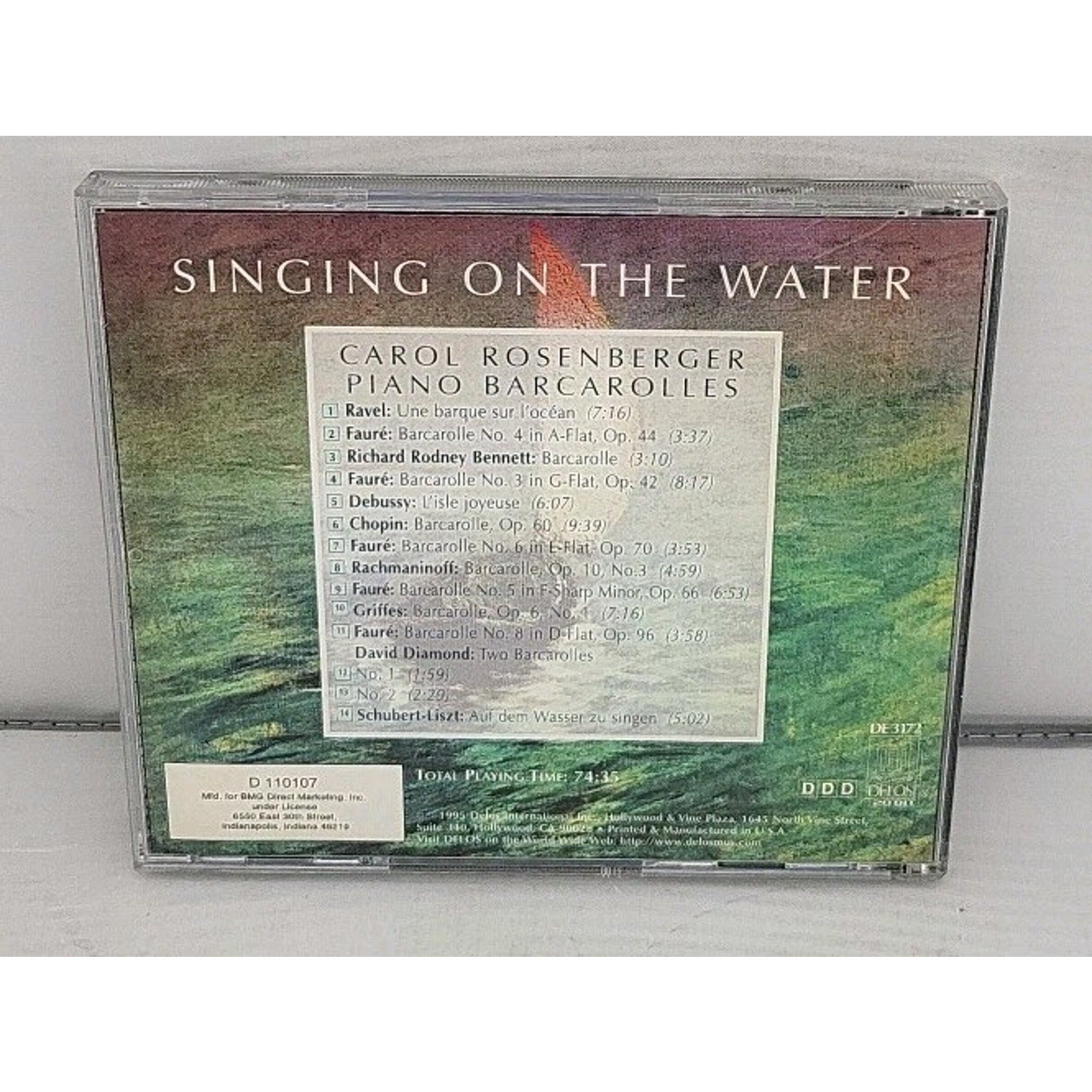 Singing On The Water - Carol Rosenberger - Piano Barcarolles CD