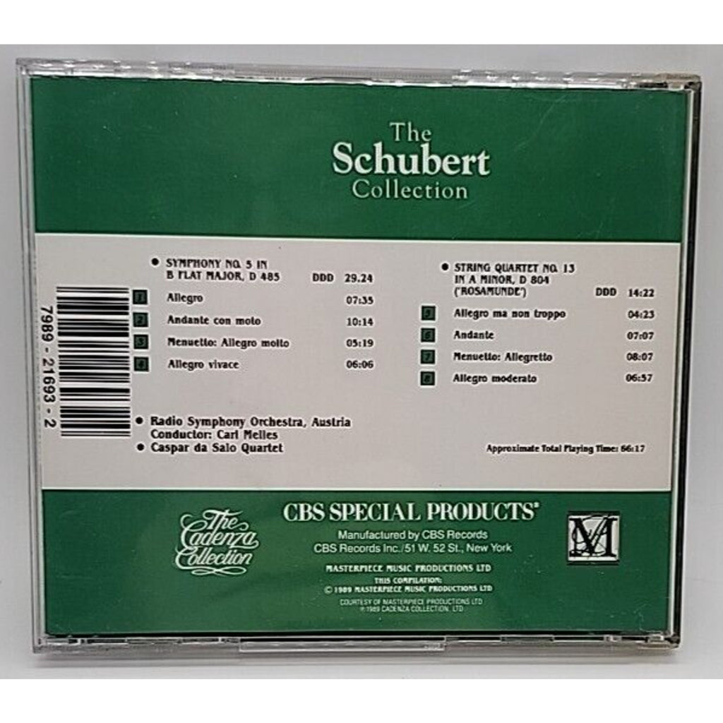 The Schubert Collection, (CD, CBS Special Products, 1989) Sym No. 5 String 13