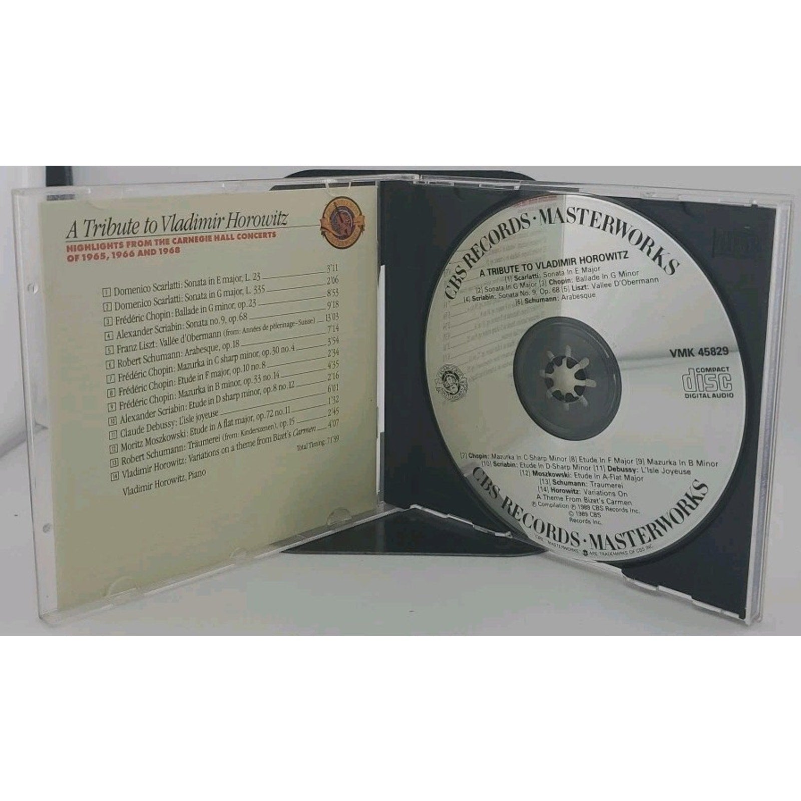 A Tribute To Vladimir Horowitz - Highlights From The Carnegie Hall Concerts CD